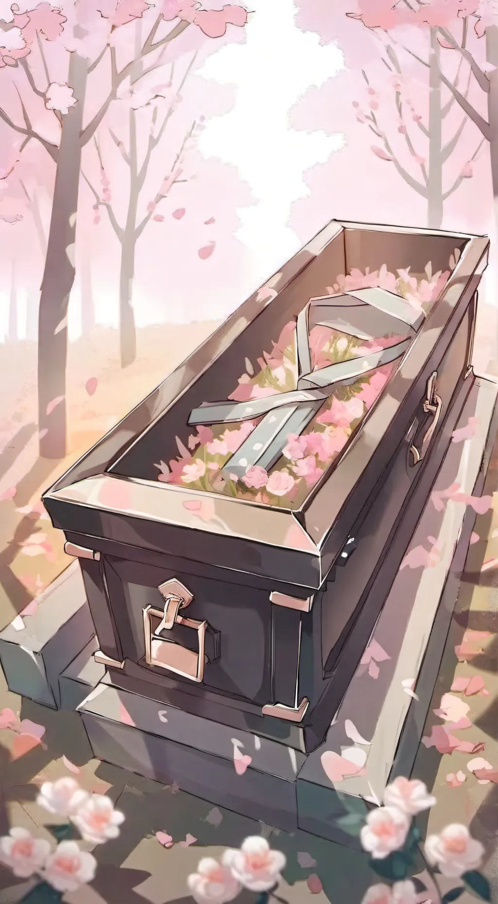 ai character: a coffin background