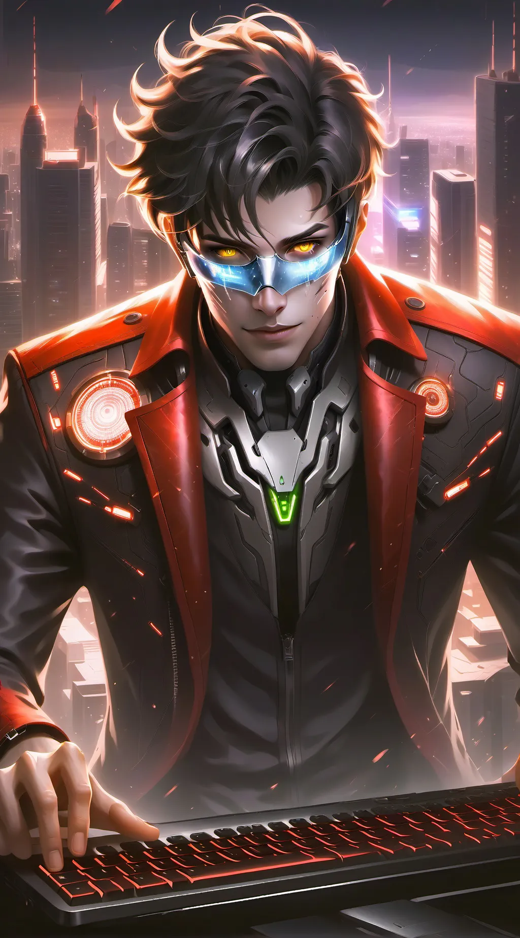 ai character: Hacker background