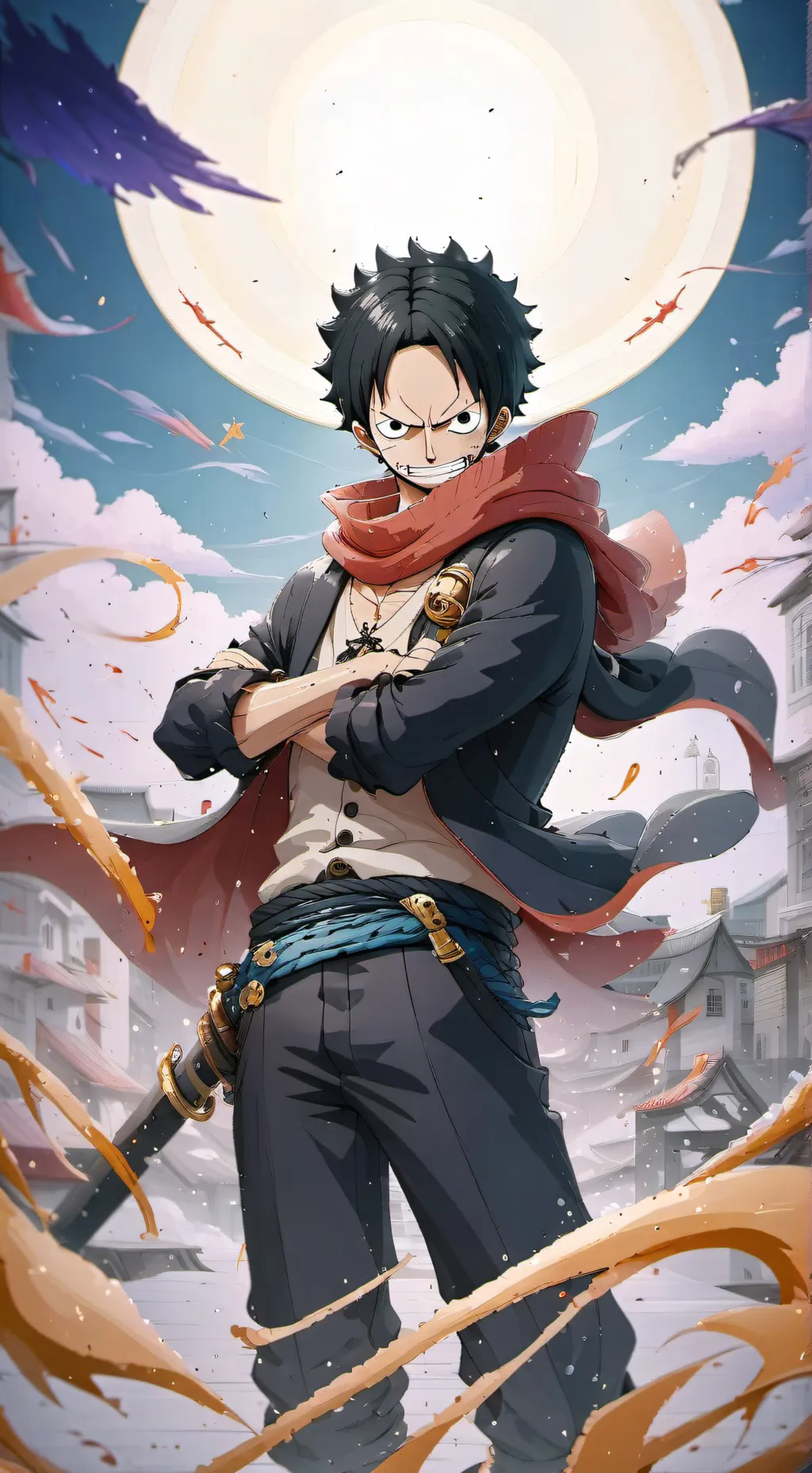 ai character: One piece, hi background