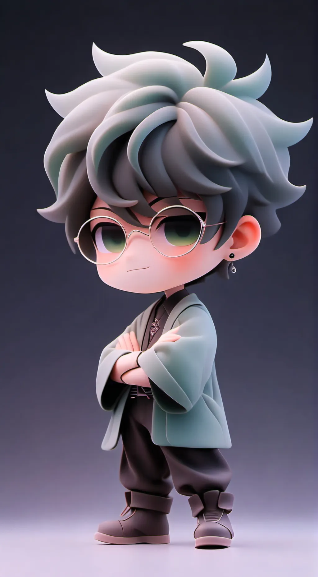 ai character: Green background