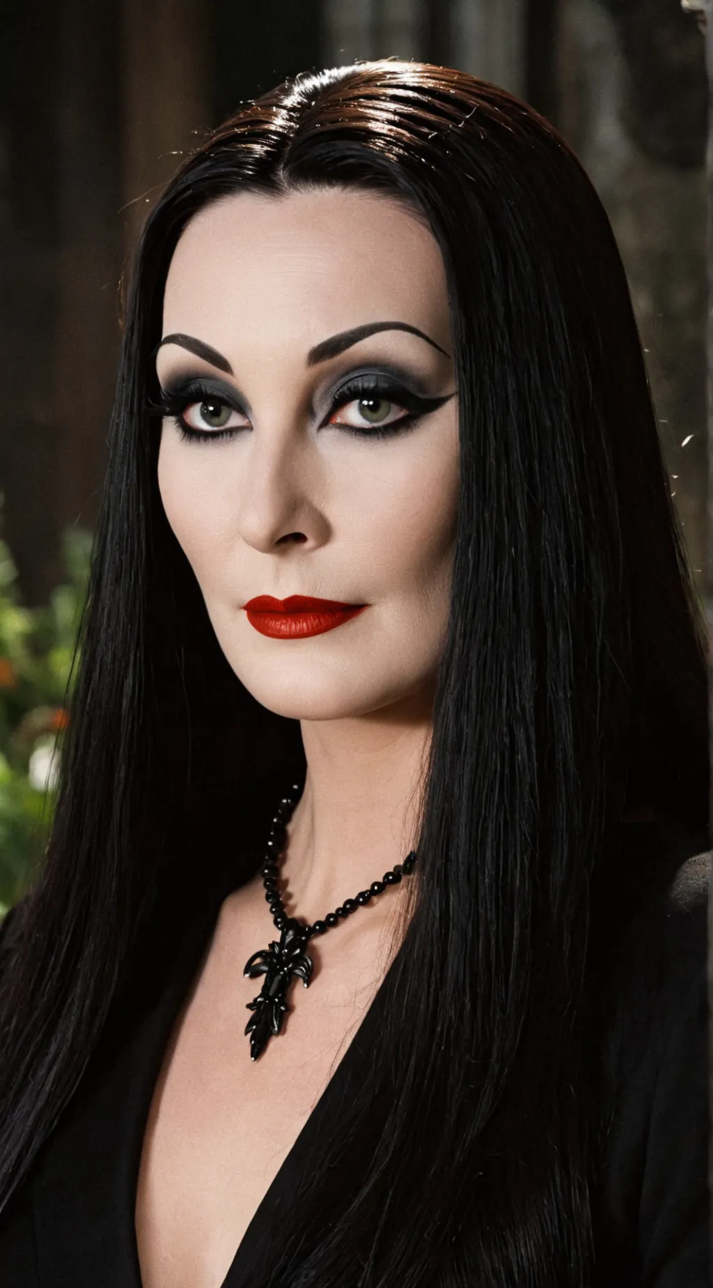 ai character: Morticia Addams background