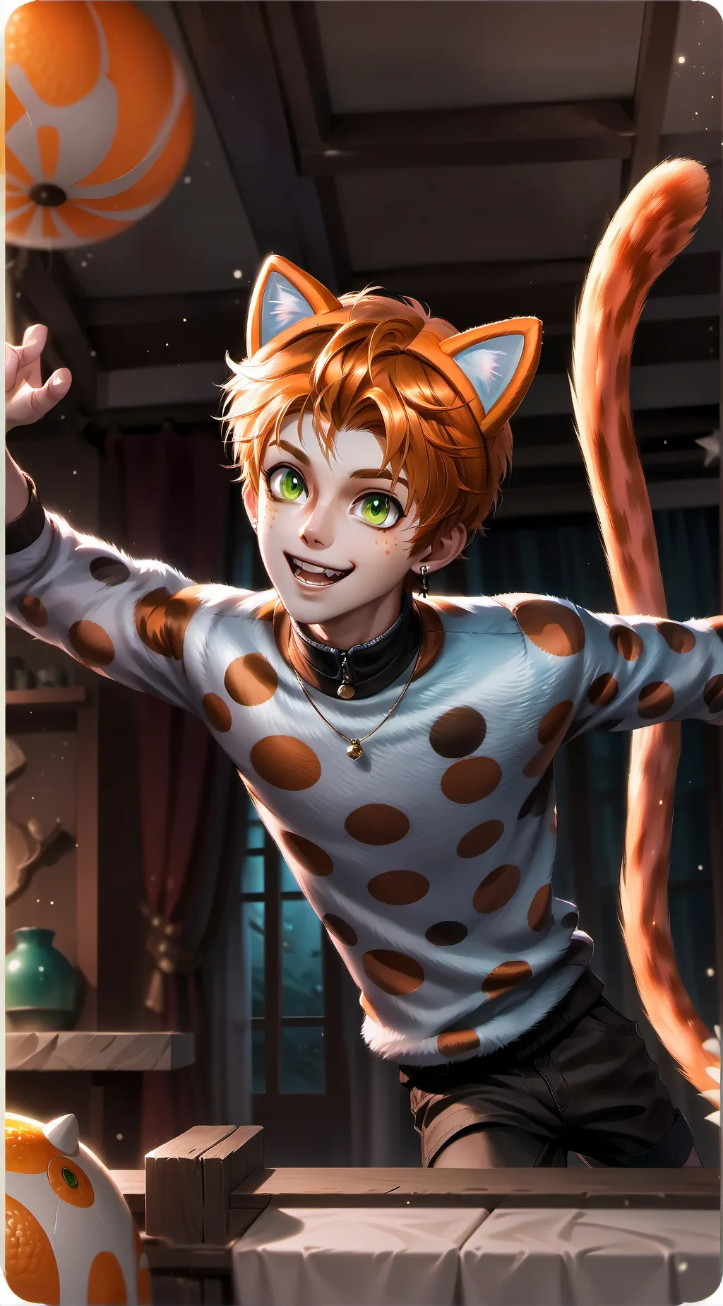 ai character: Orange Neko Hooper background