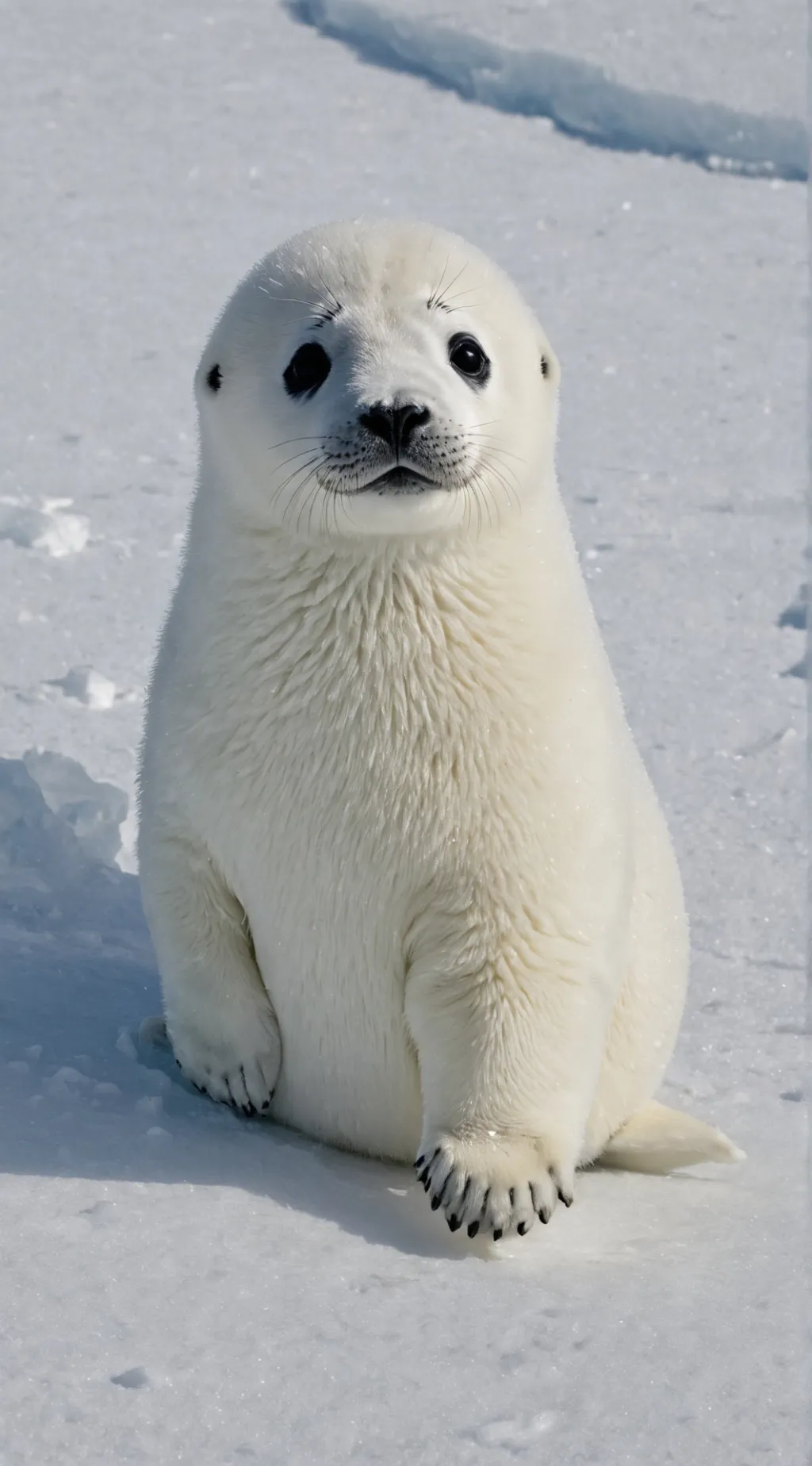 ai character: A baby harp seal background