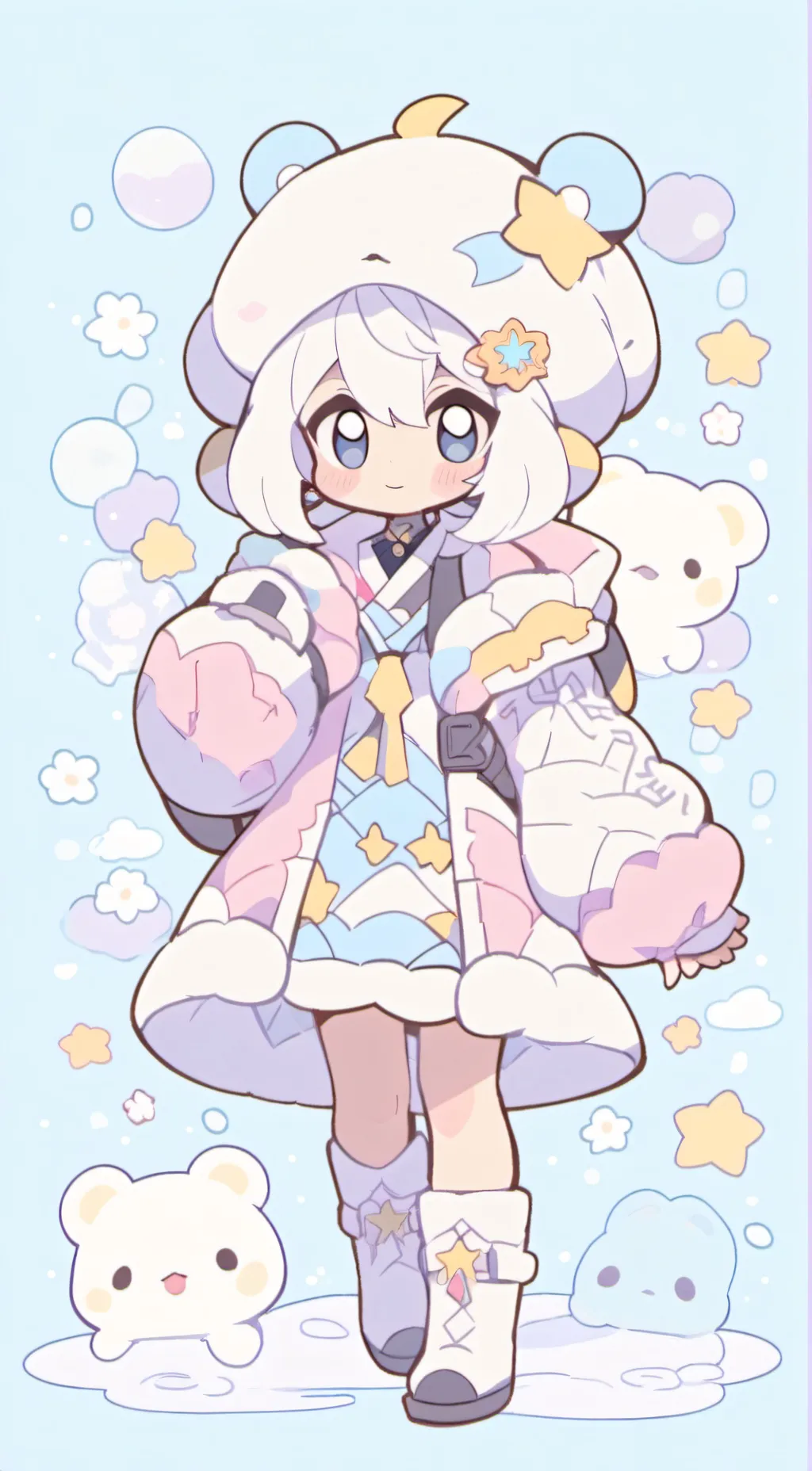 ai character: пебл🧊 background