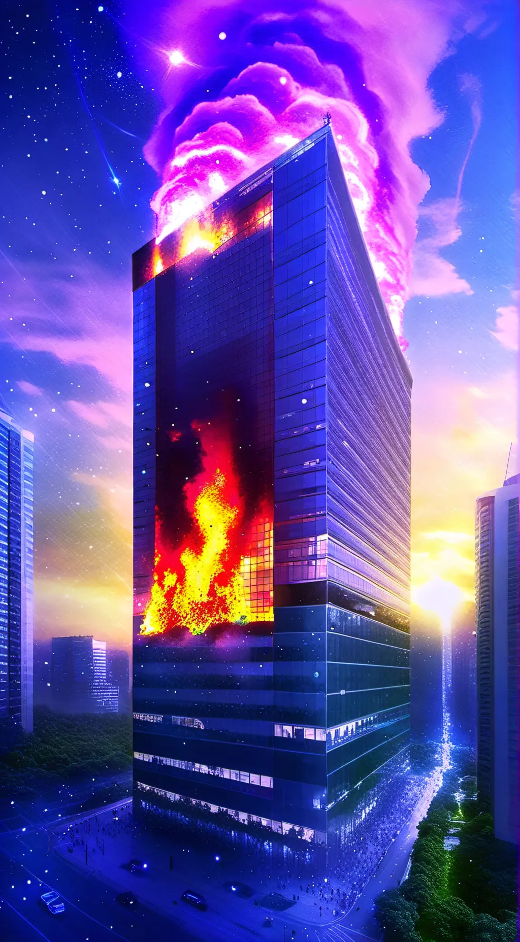 ai character: MHA fire background