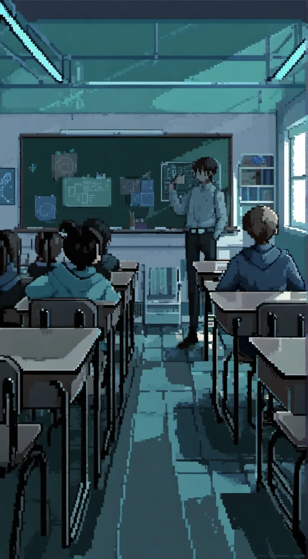 ai character: 1st day of school background