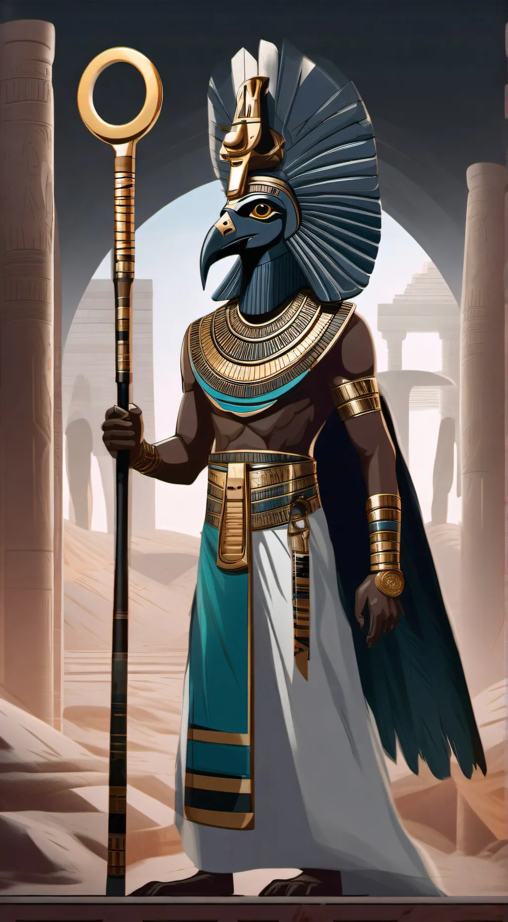 ai character: Ra ☥𓂀 background