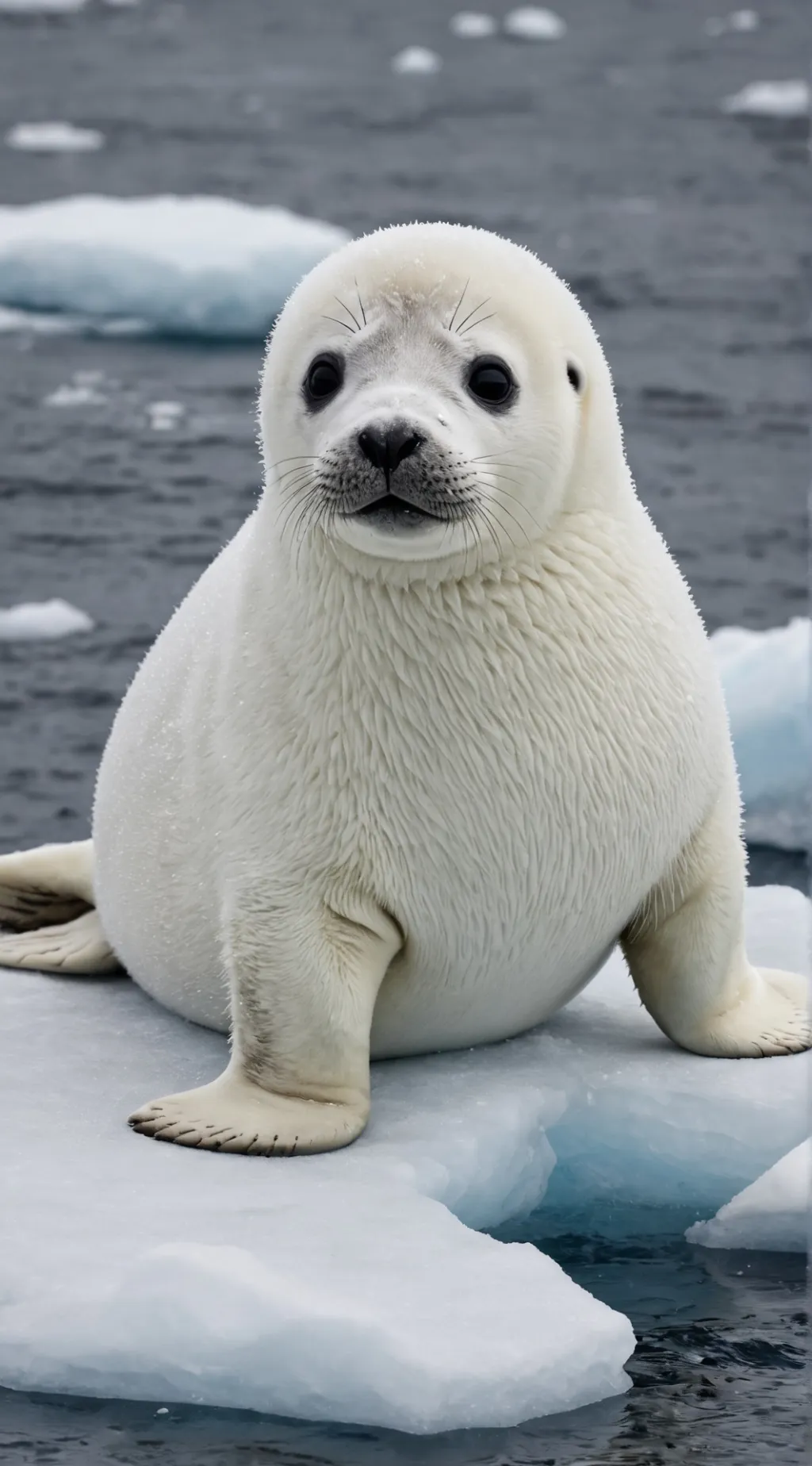 ai character: Baby harp seal background