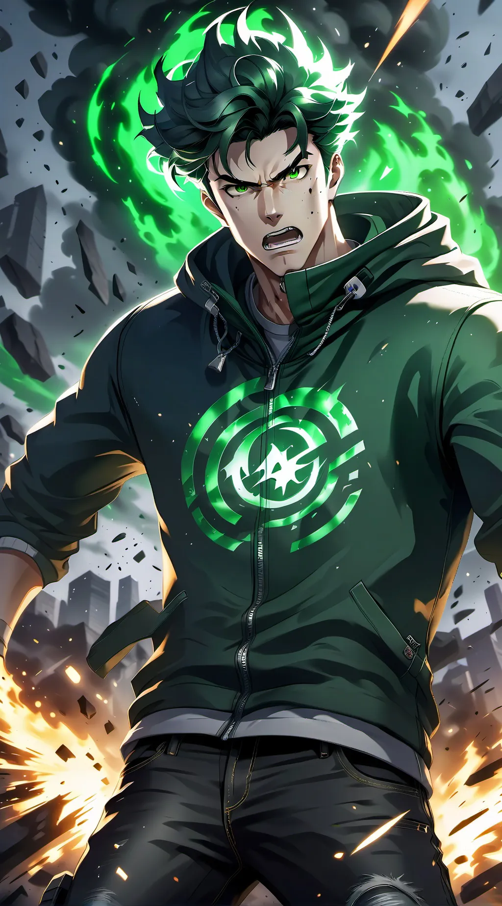 ai character: Katsuki Bakugou background