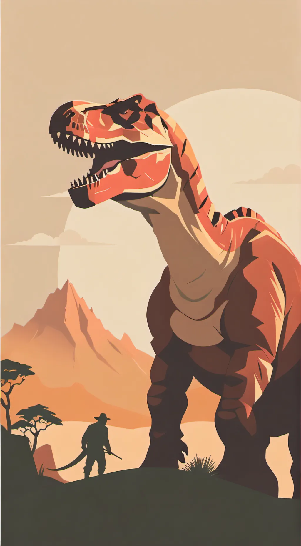 ai character: jurassic center background