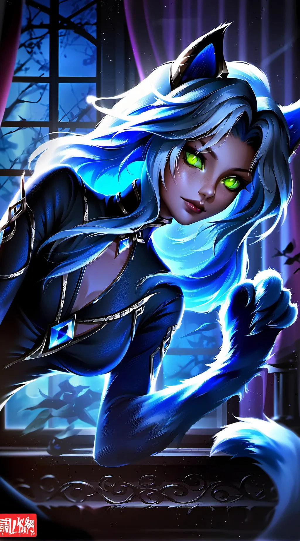 ai character: Nocturnal Seductress background