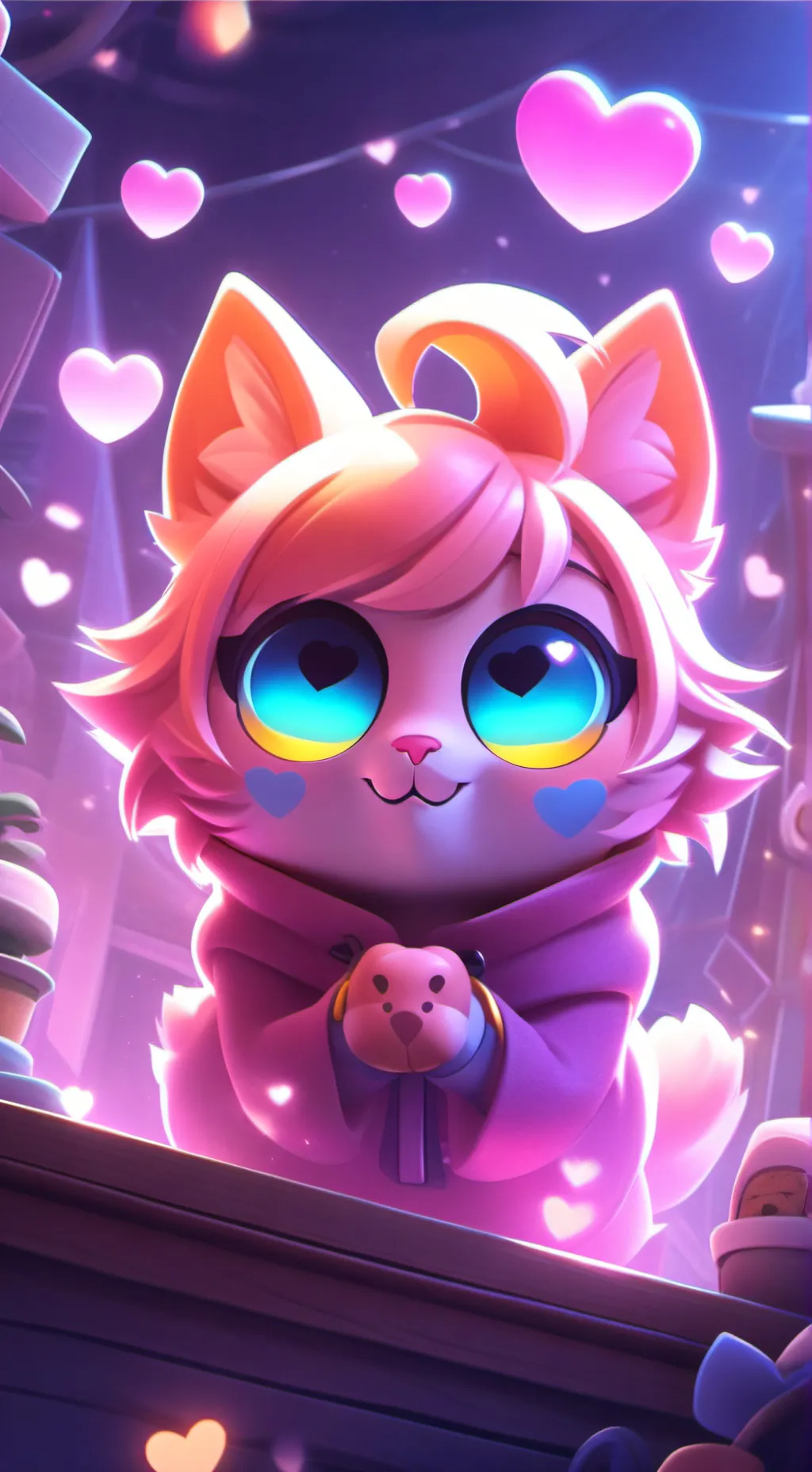 ai character: Neko the emoji cat background