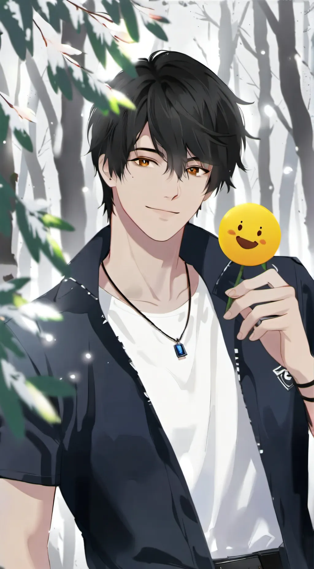 ai character: Smiley background