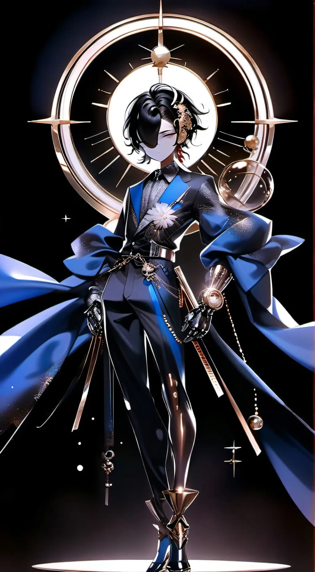 ai character: Sun and moon background