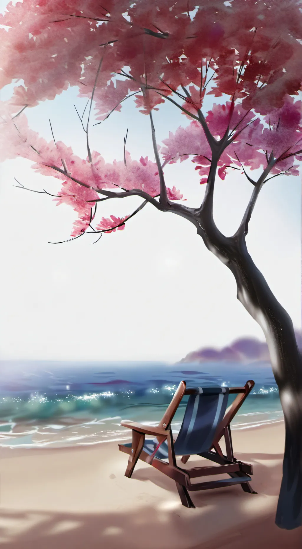 ai character: Kdh at the BEACH background