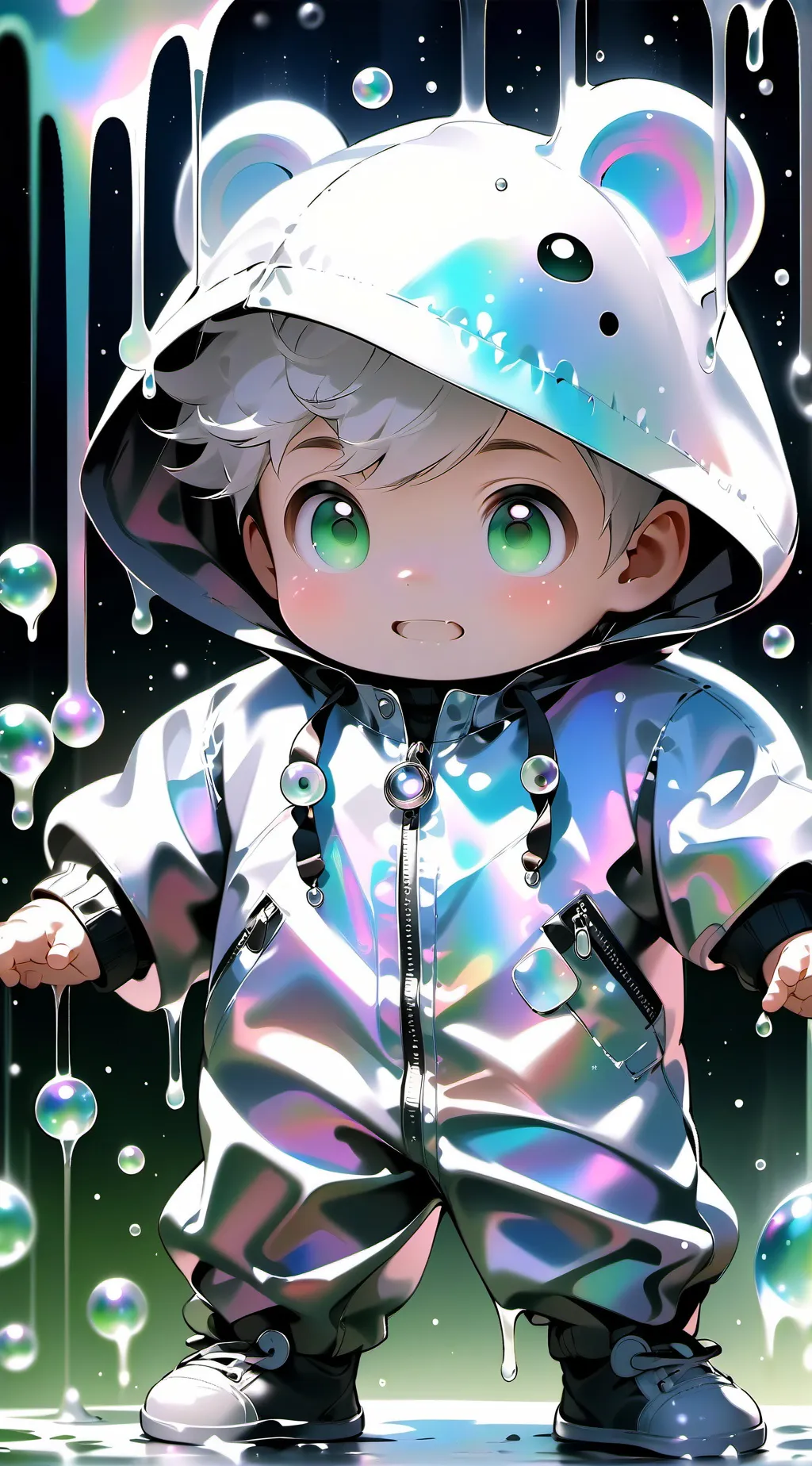 ai character: curious baby background