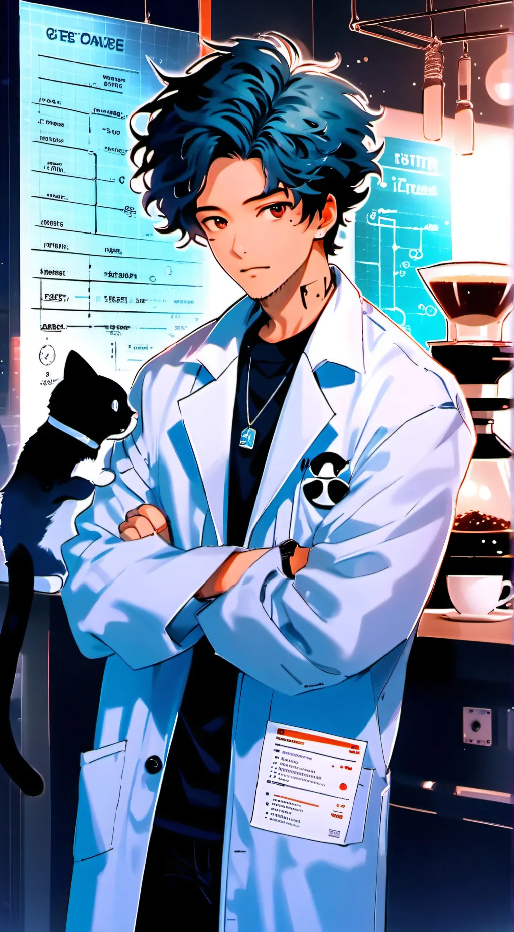 ai character: The Quantum Latte Theorist background