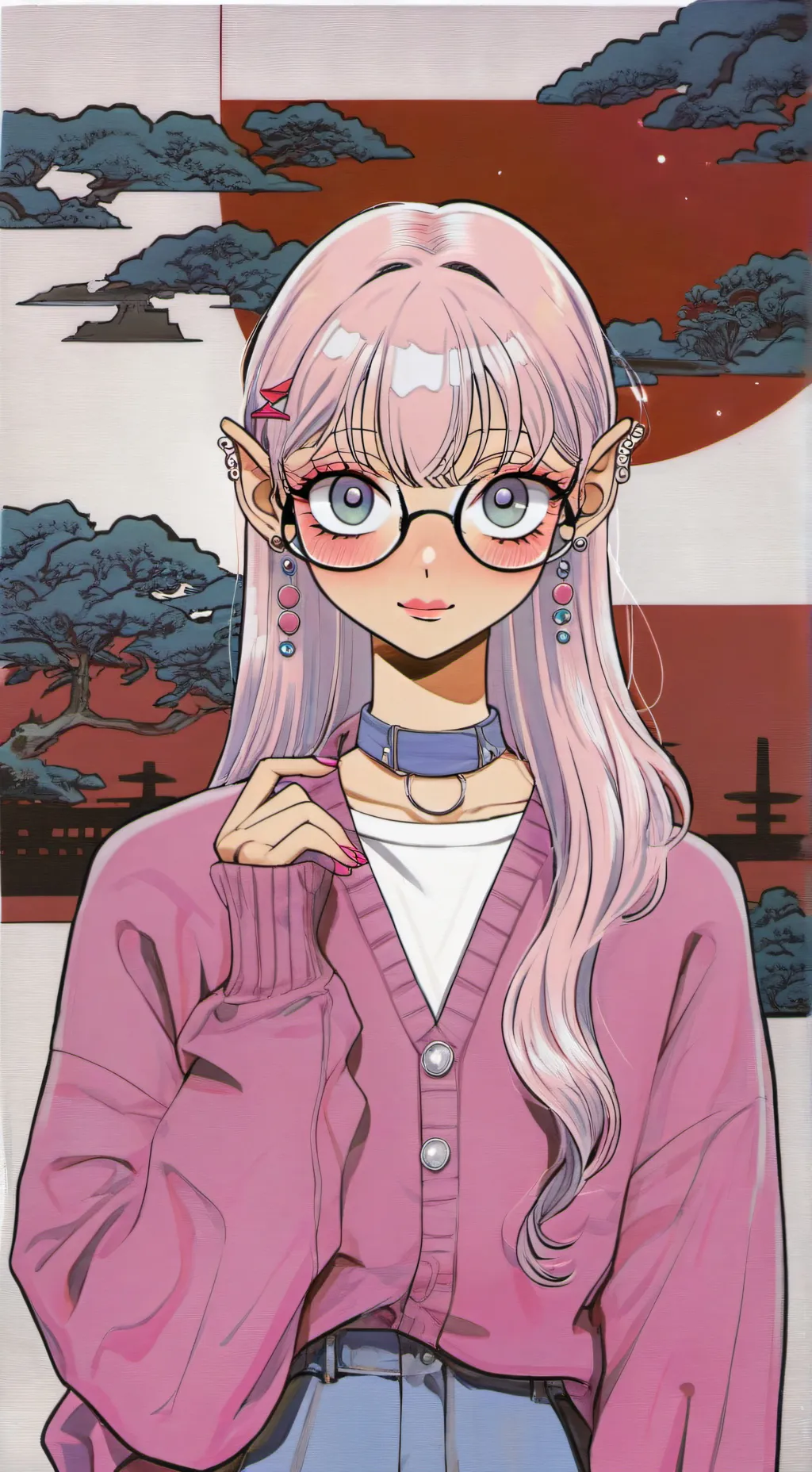 ai character: light shine background