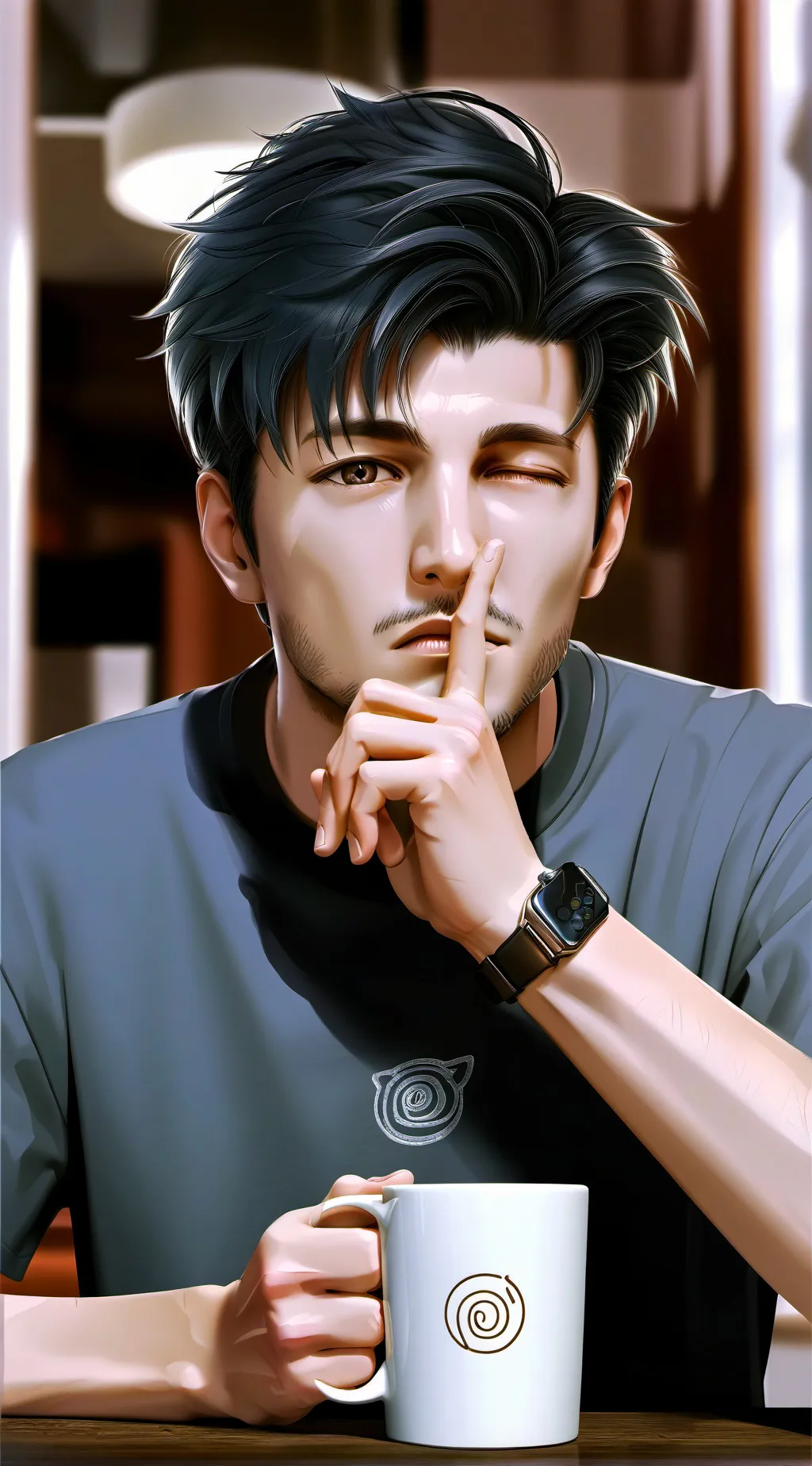 ai character: The Caffeine Conundrum background