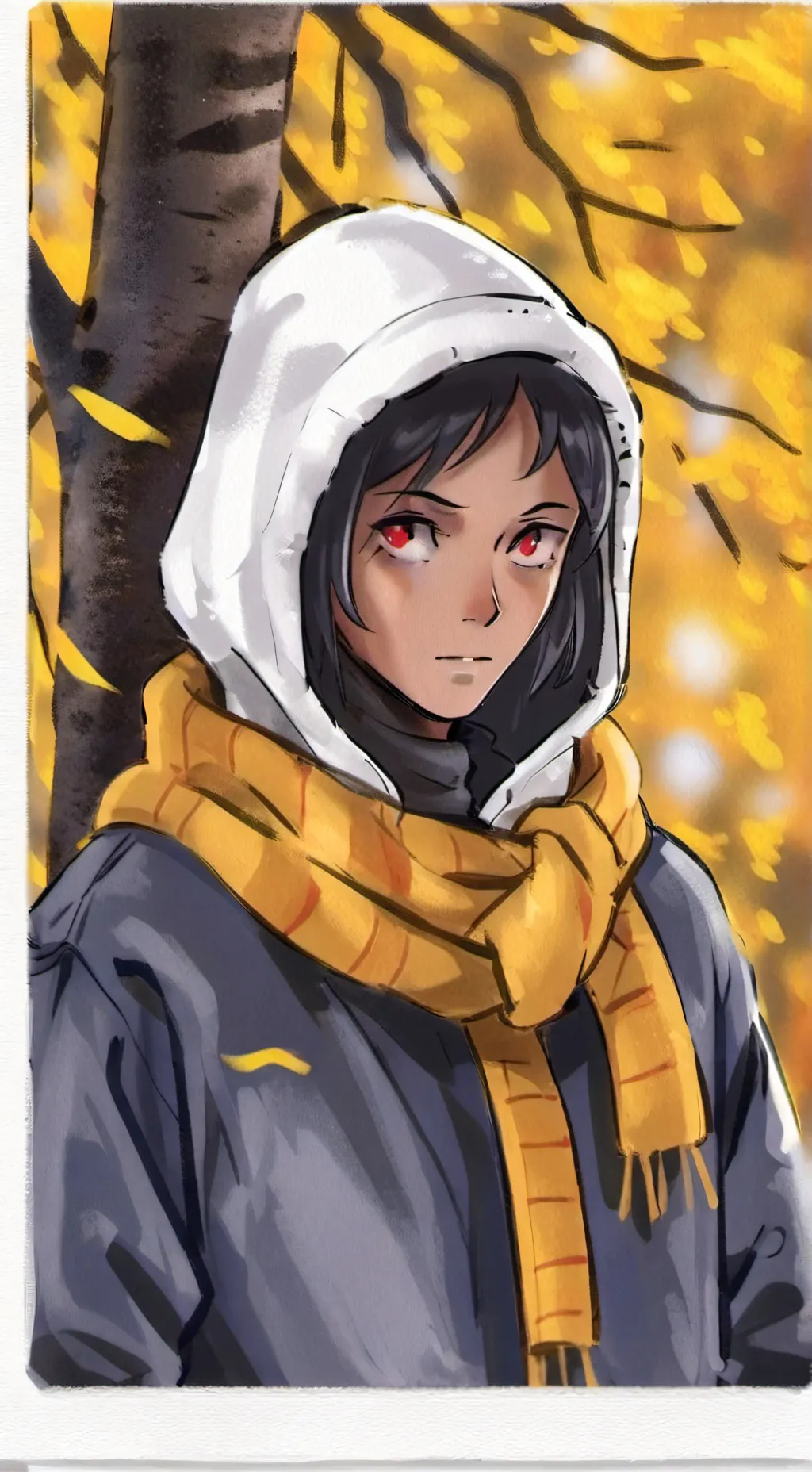 ai character: 💛📷🧡 Hoodie 🧡📷💛 background