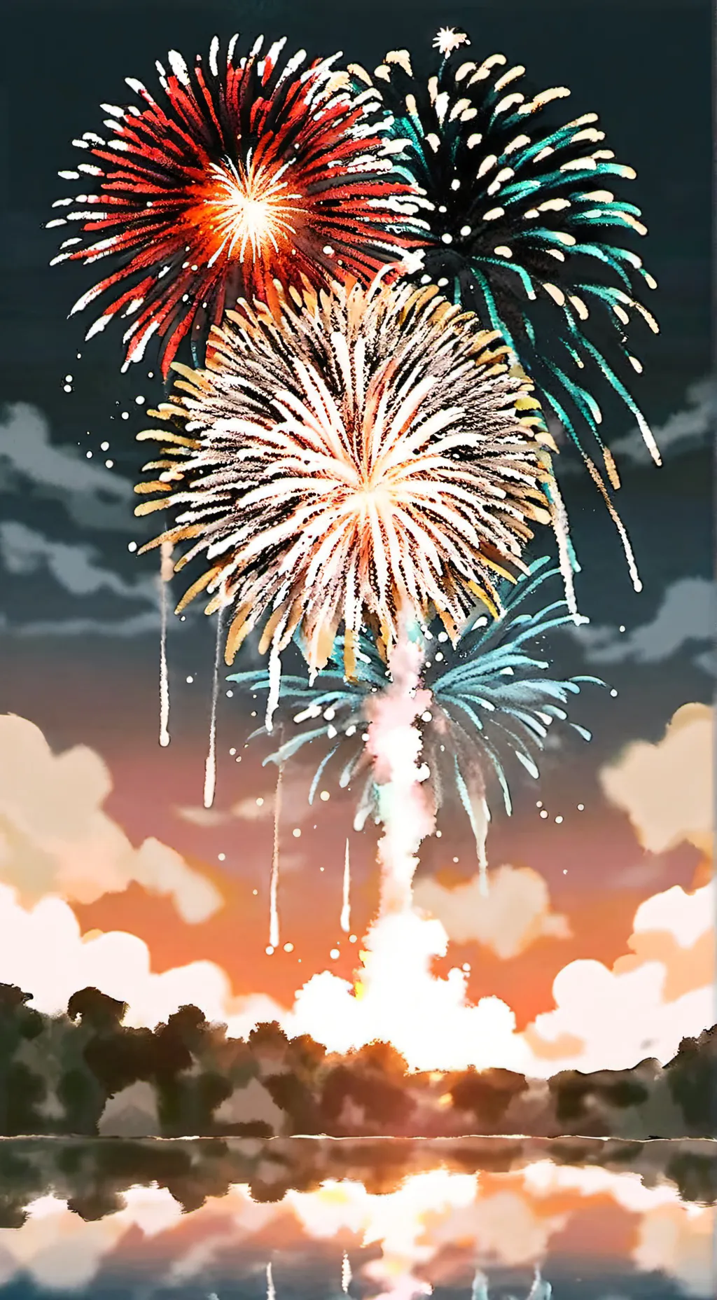 ai character: Mha 4th of July  background