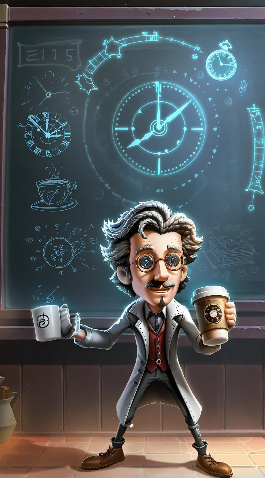 ai character: The Temporal Espresso Enthusiast background