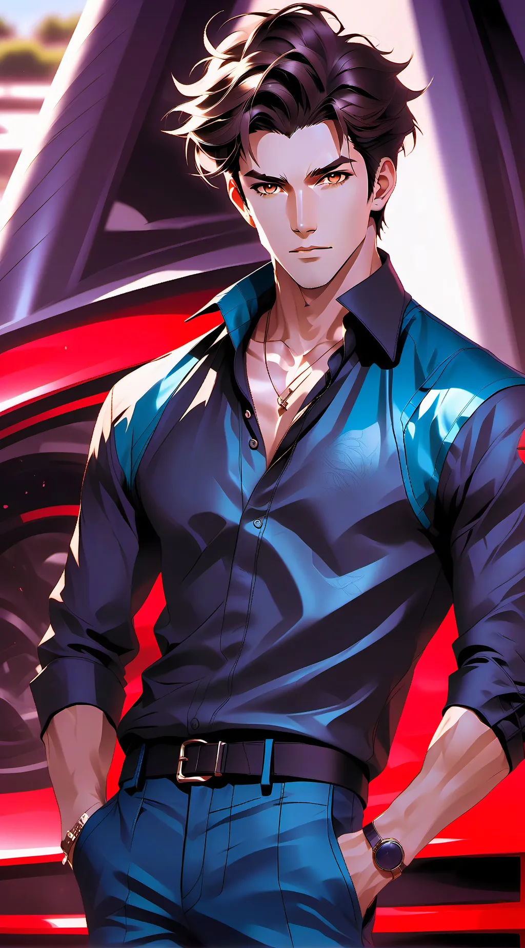 ai character: Leonardo Alto background