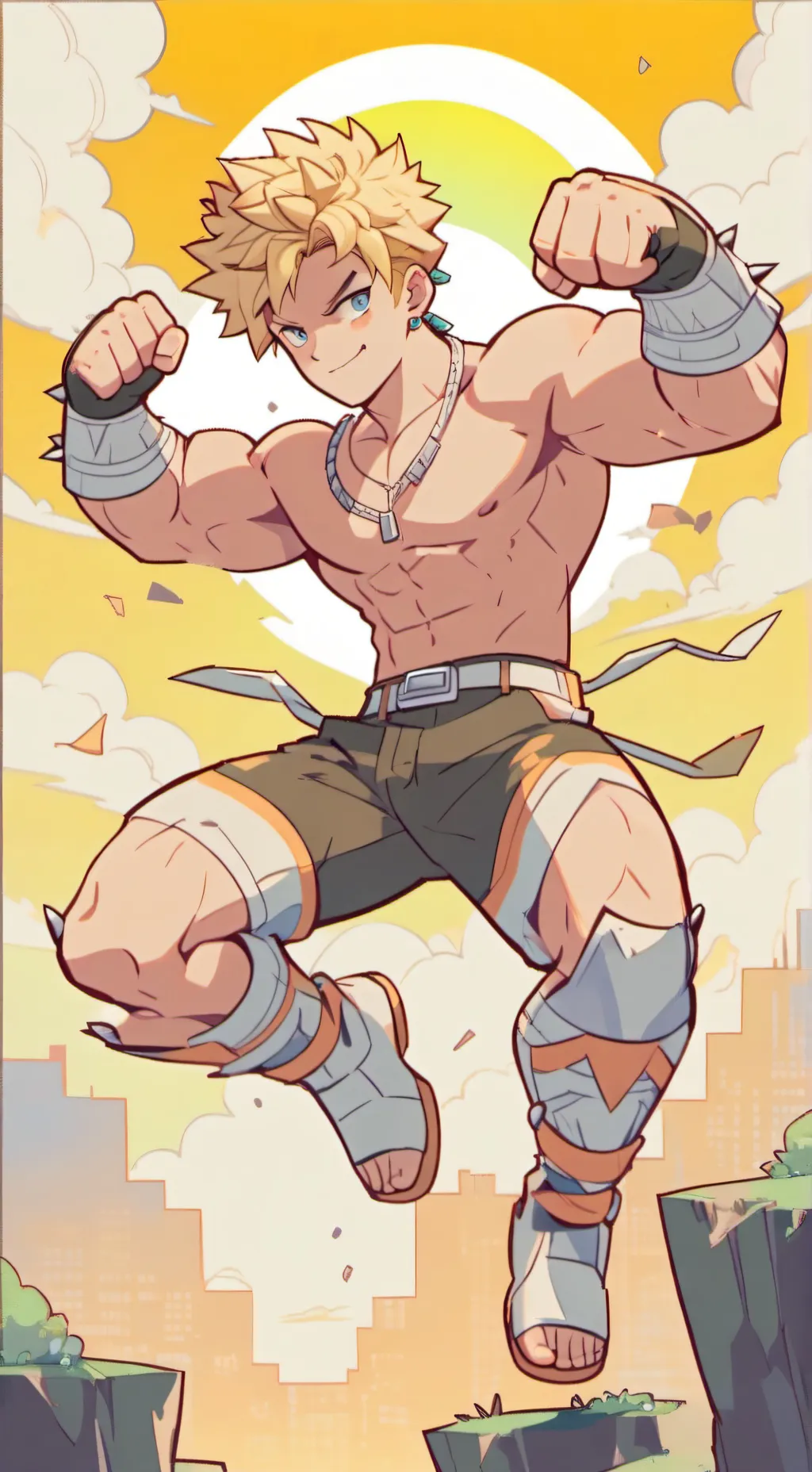 ai character: Bakugo & bubblegum background