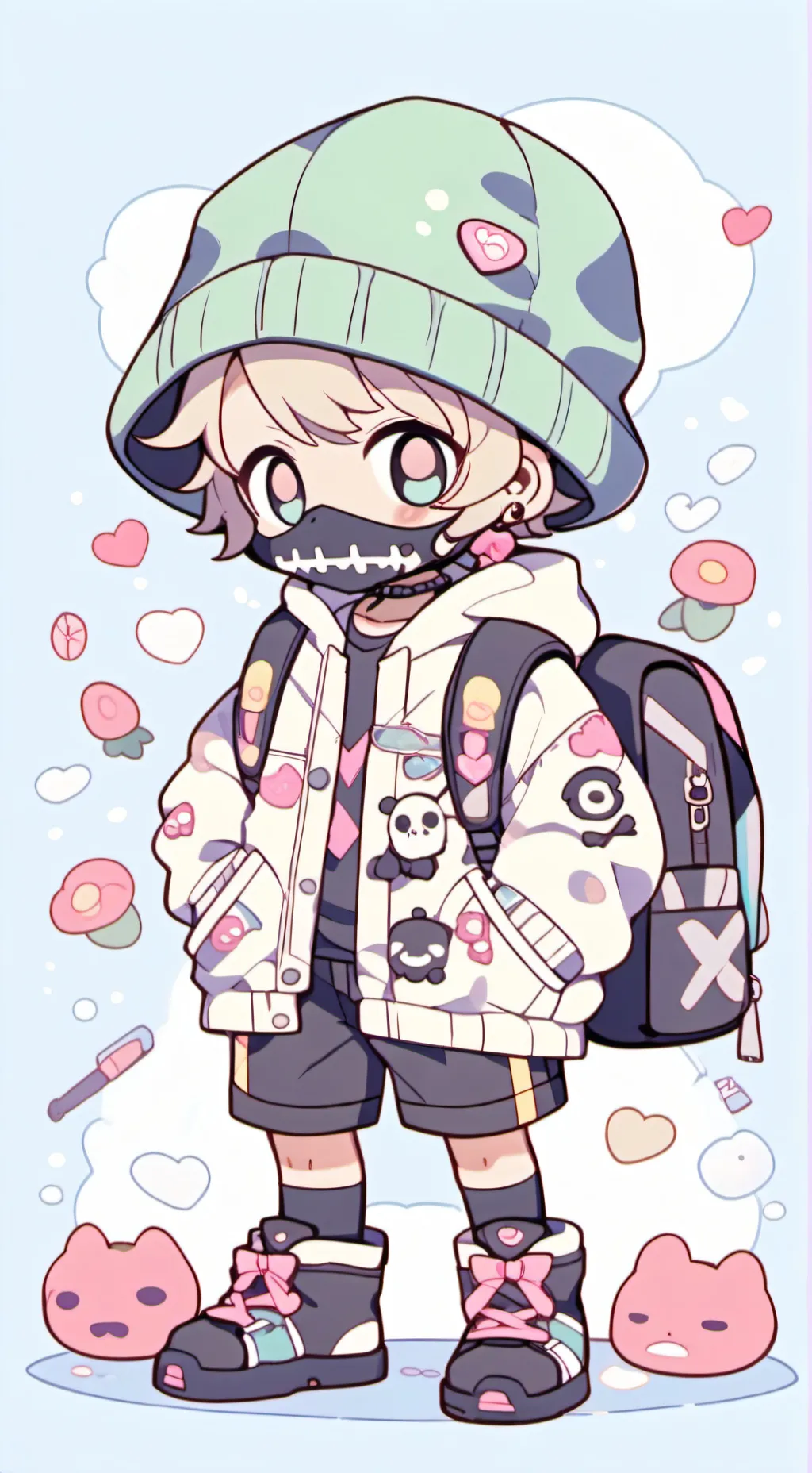 ai character: snail skull  background