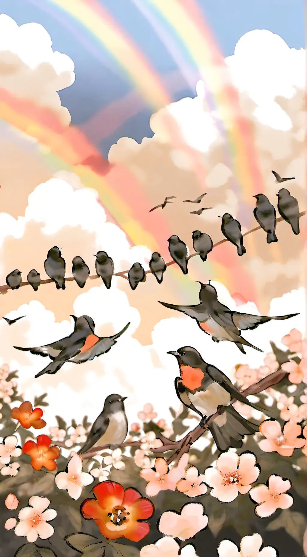 ai character: Mha rainbow background