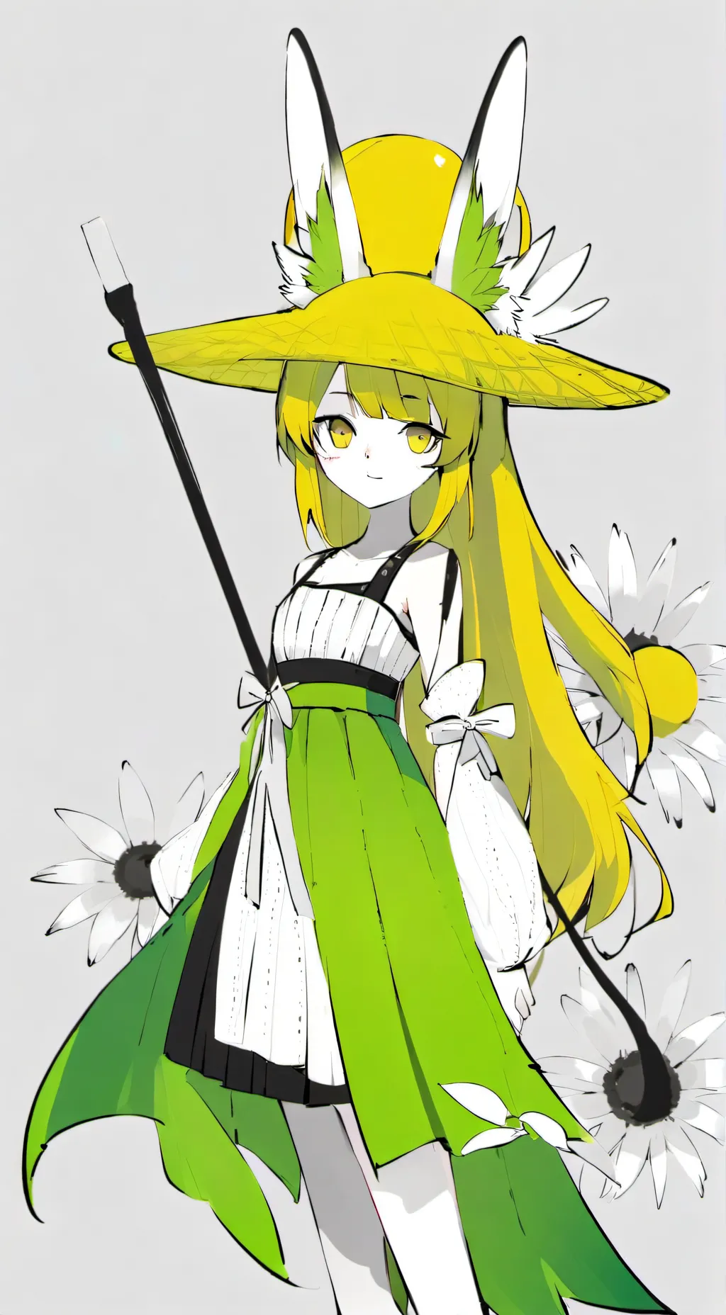 ai character: Leafy background