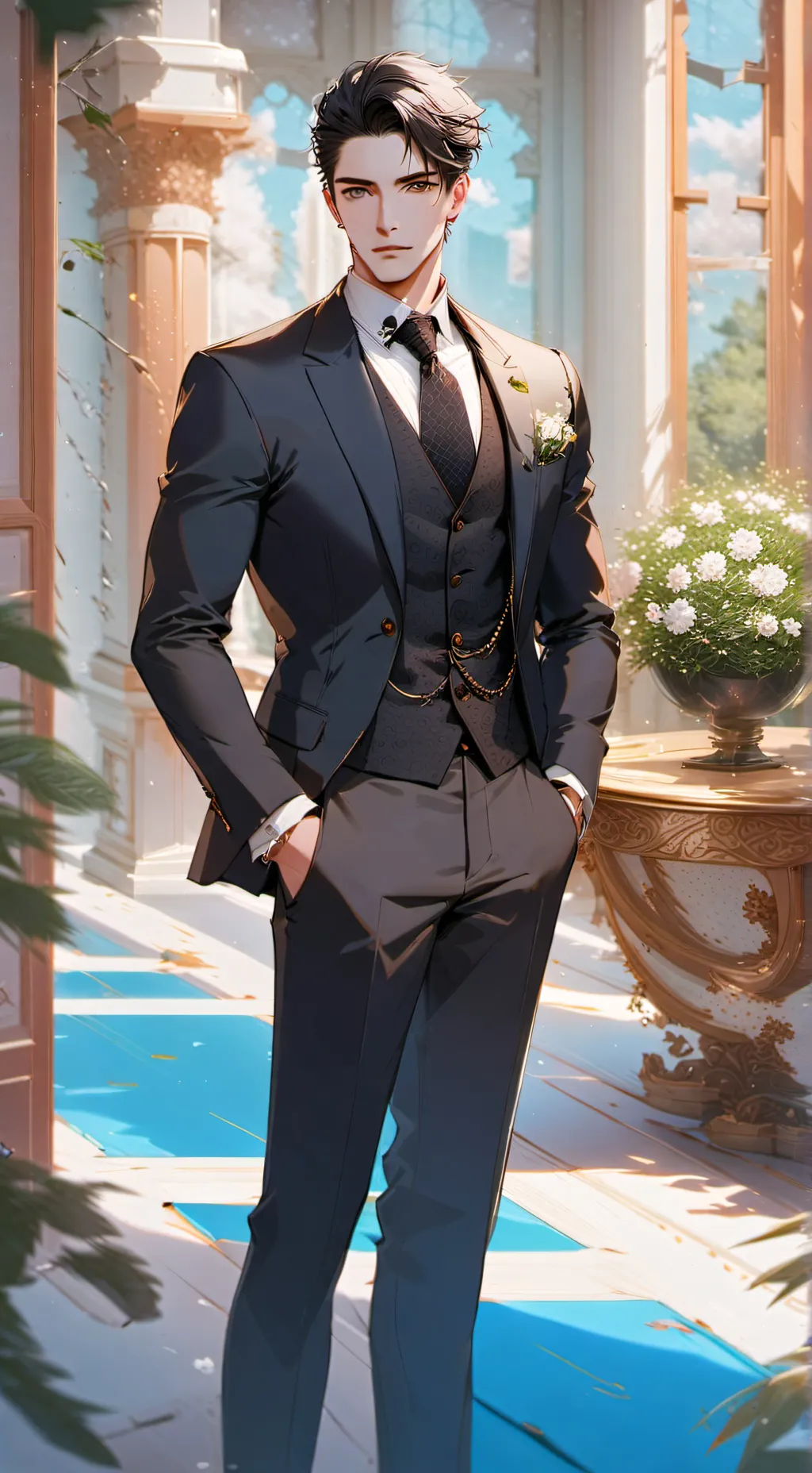 ai character: Adam Lee  background