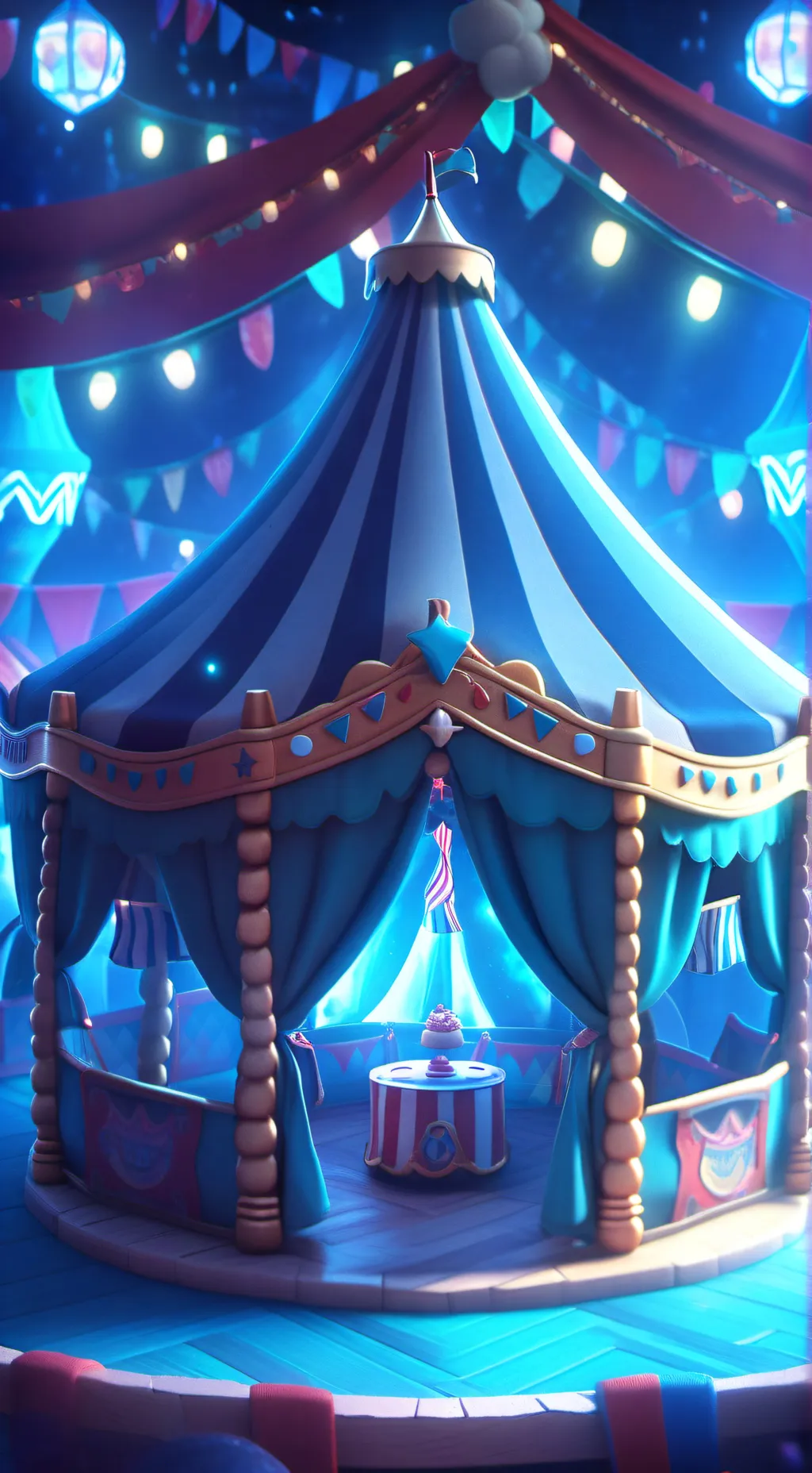 ai character: The circus trop background