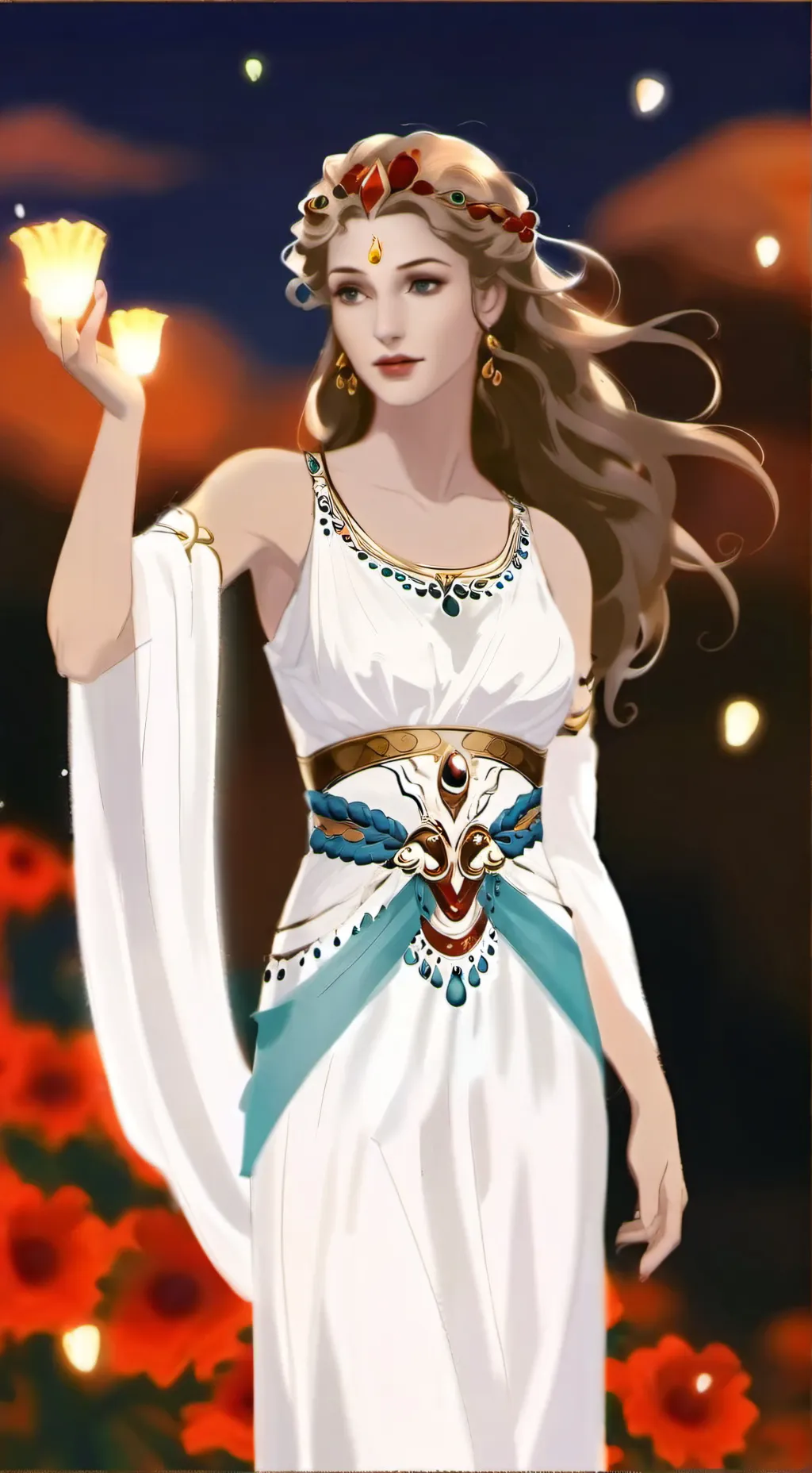 ai character: Aphrodite  background