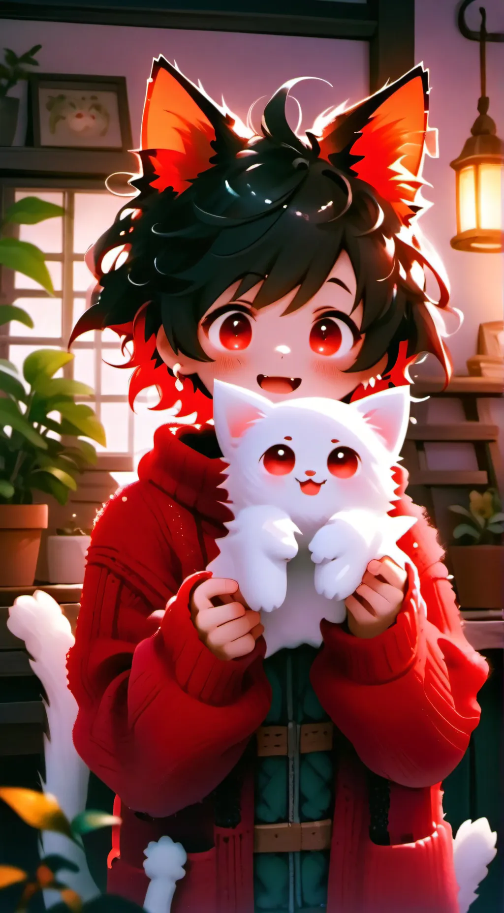 ai character: Flameheart Furry background