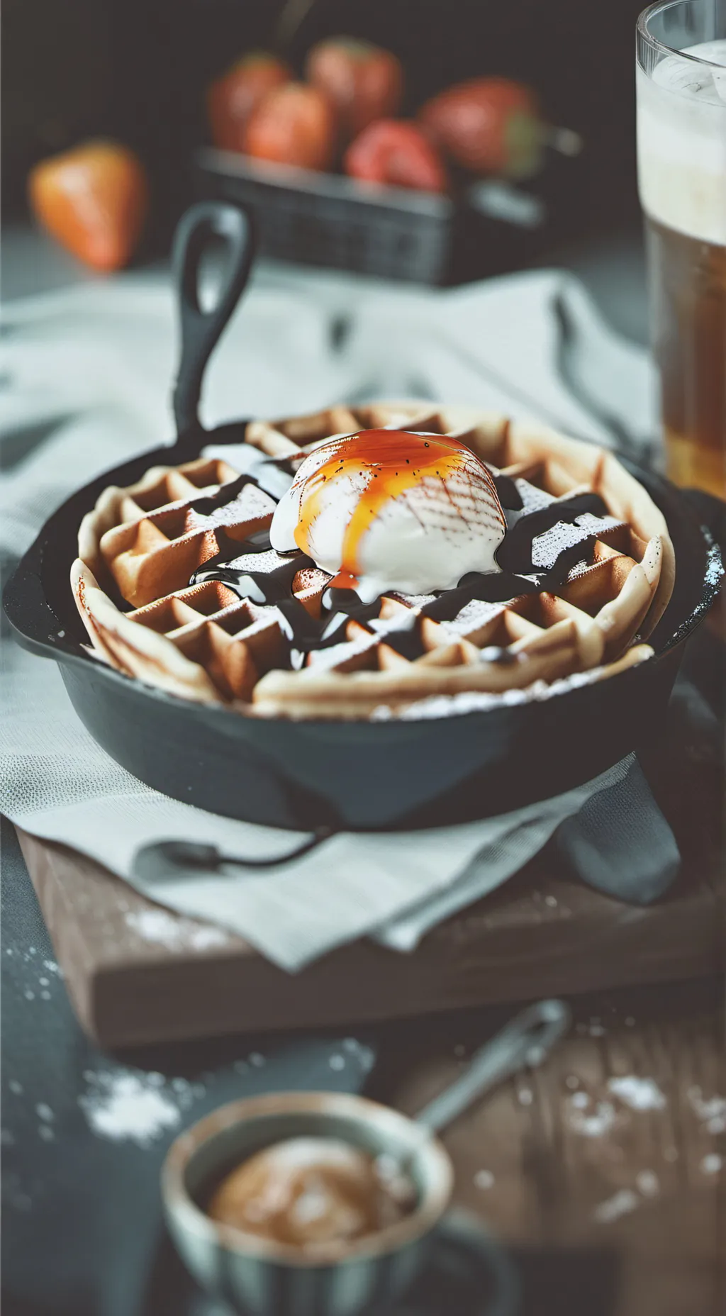 ai character: waffle  background