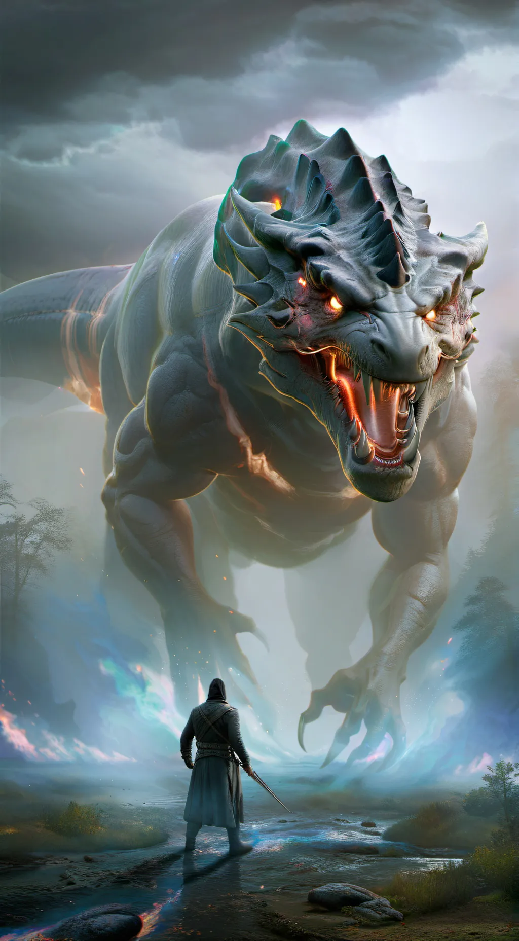 ai character: Jurassic world??? background