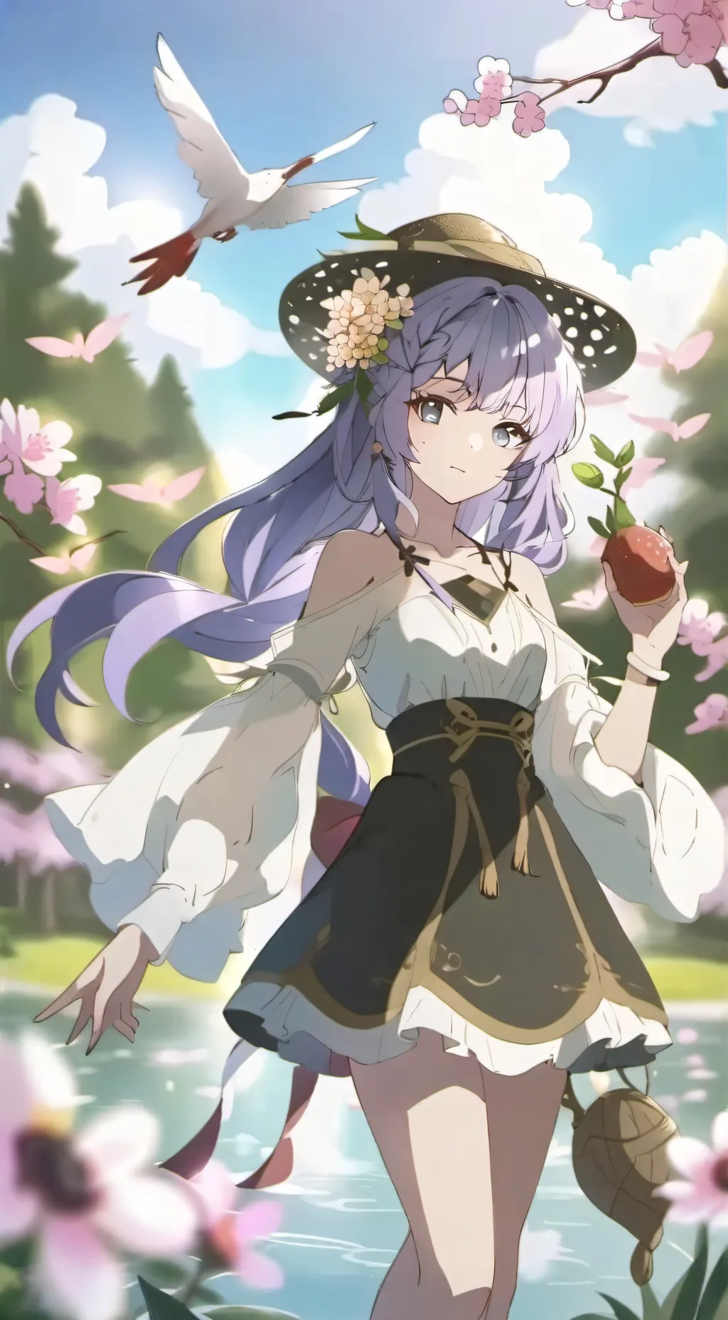 ai character: Violet background