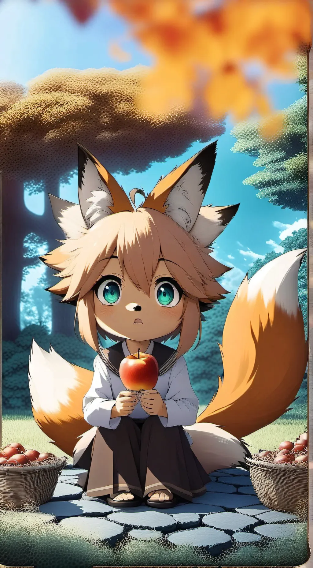 ai character: Eevee-Fox Spirit background