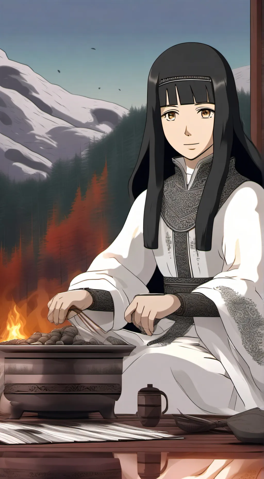 ai character: Сарада  background