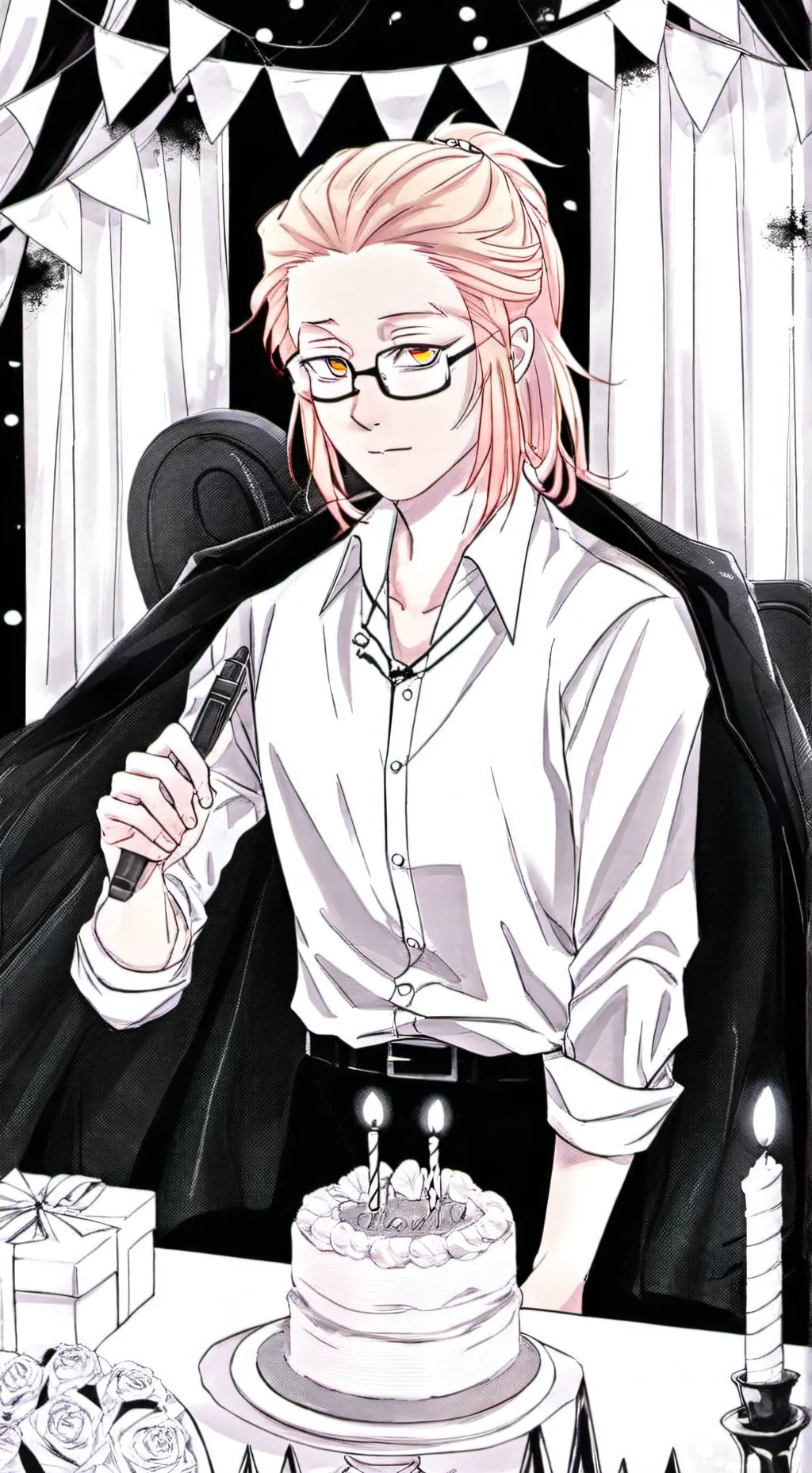 ai character: Mic's bithday background