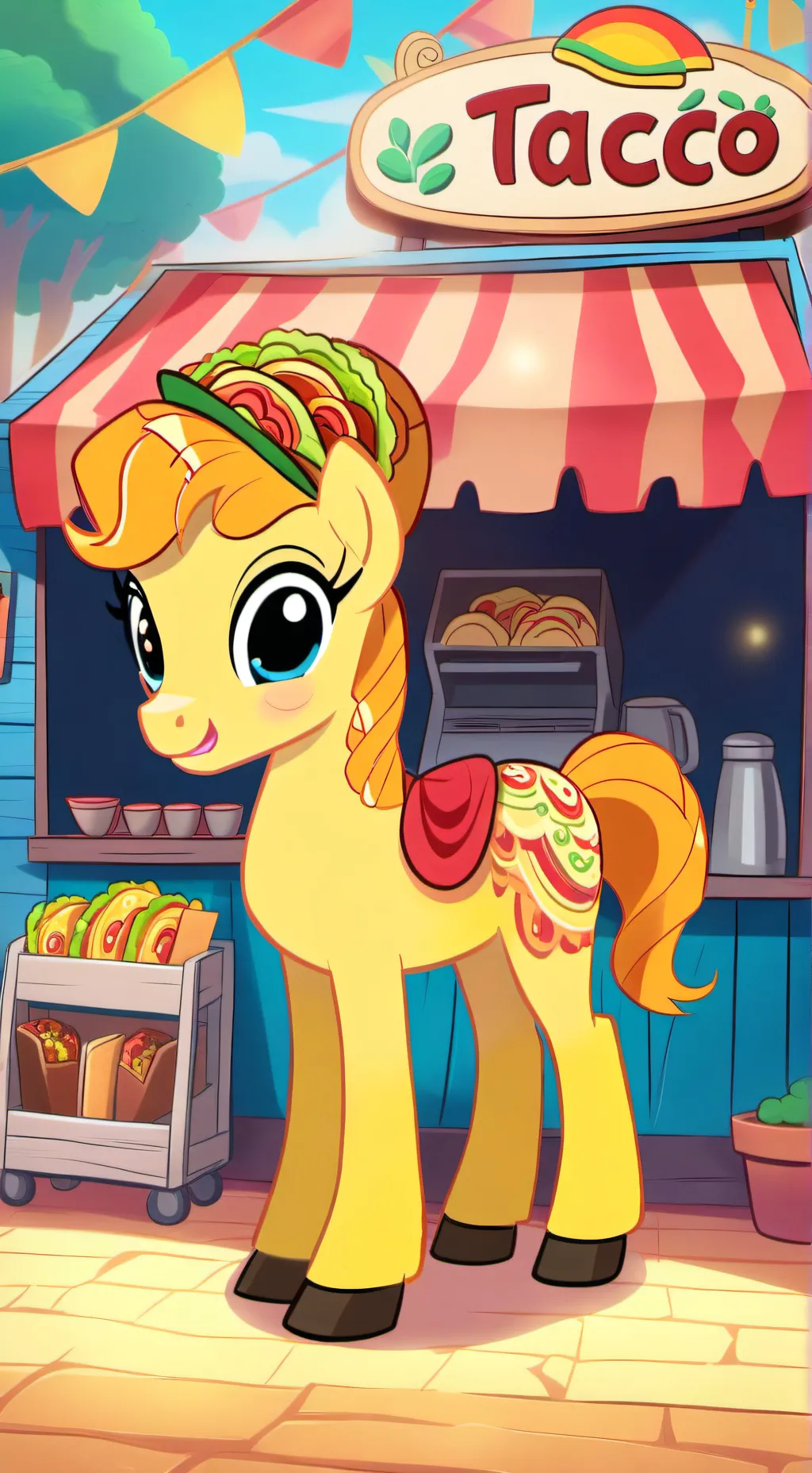 ai character: Taco  background