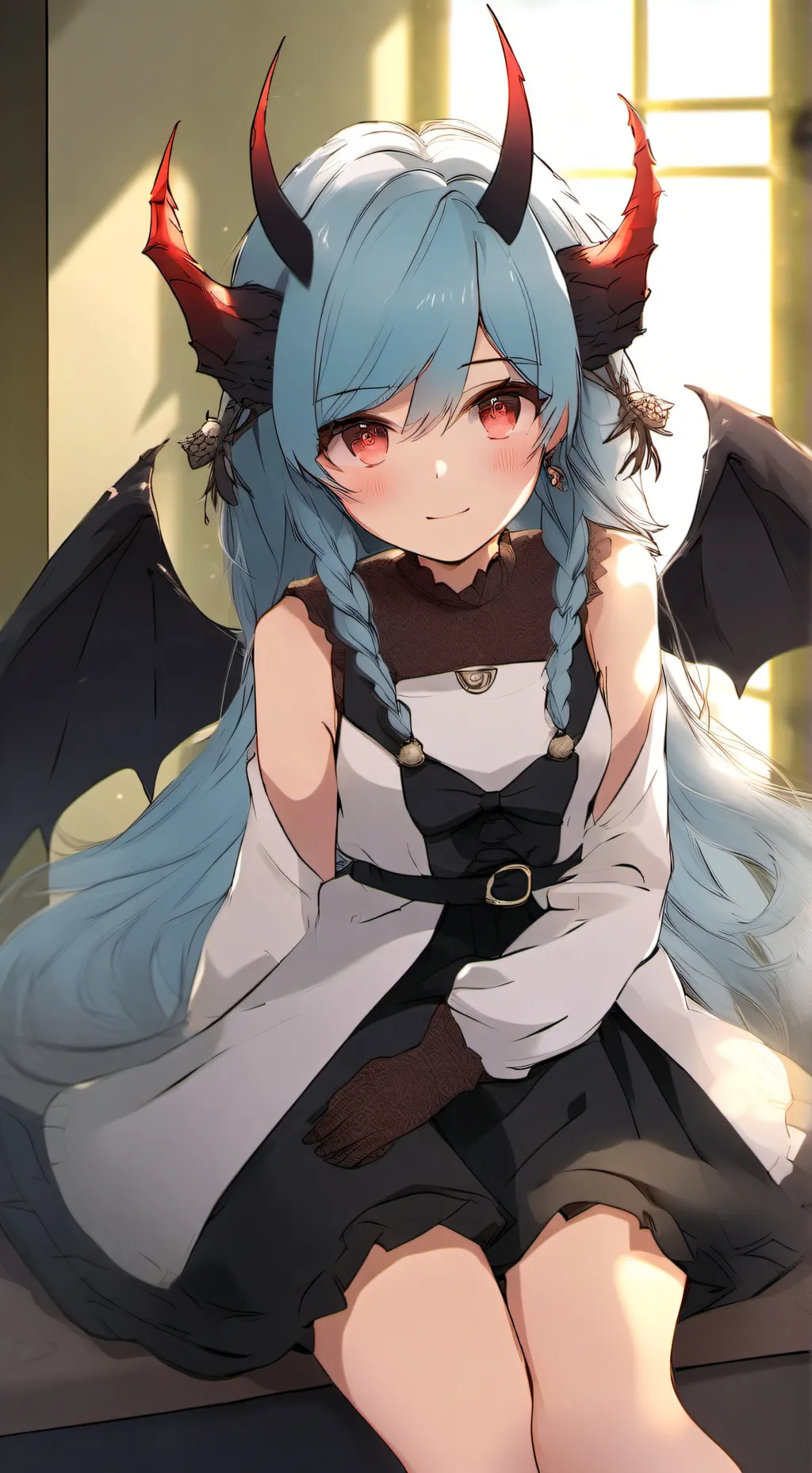 ai character: half angle & demon background