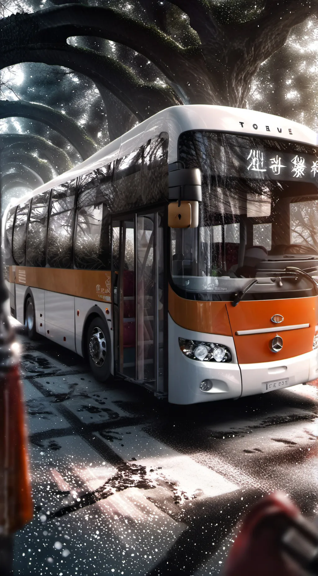 ai character: Bus background