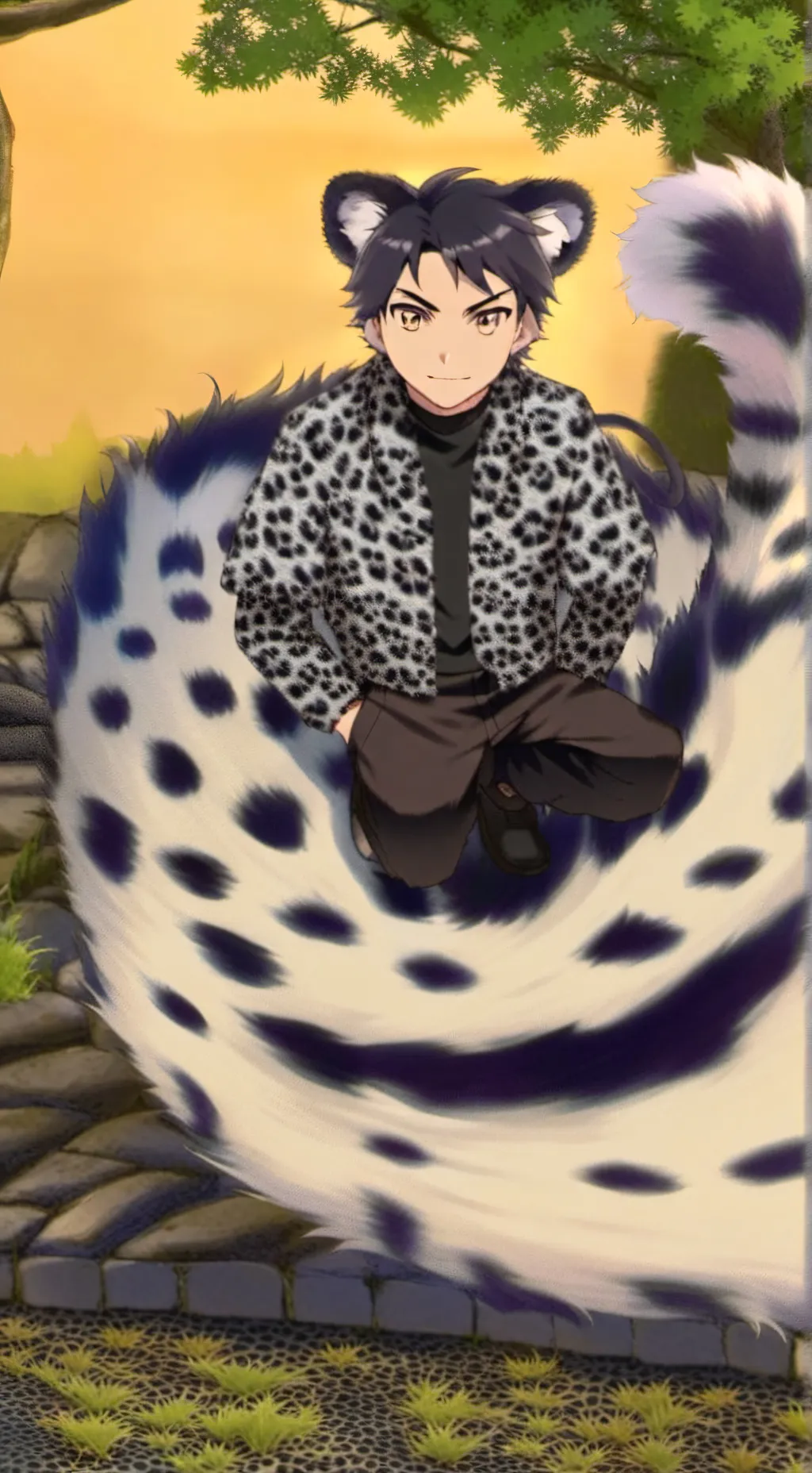 ai character: Leopard Furry Spirit background