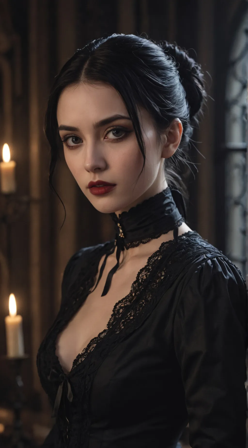 ai character: Wednesday Addams background