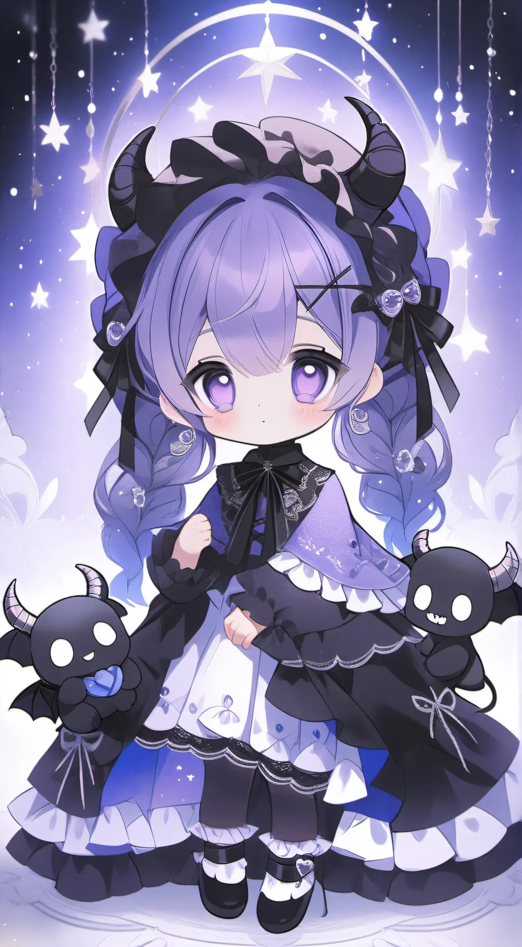 ai character: Lavender background
