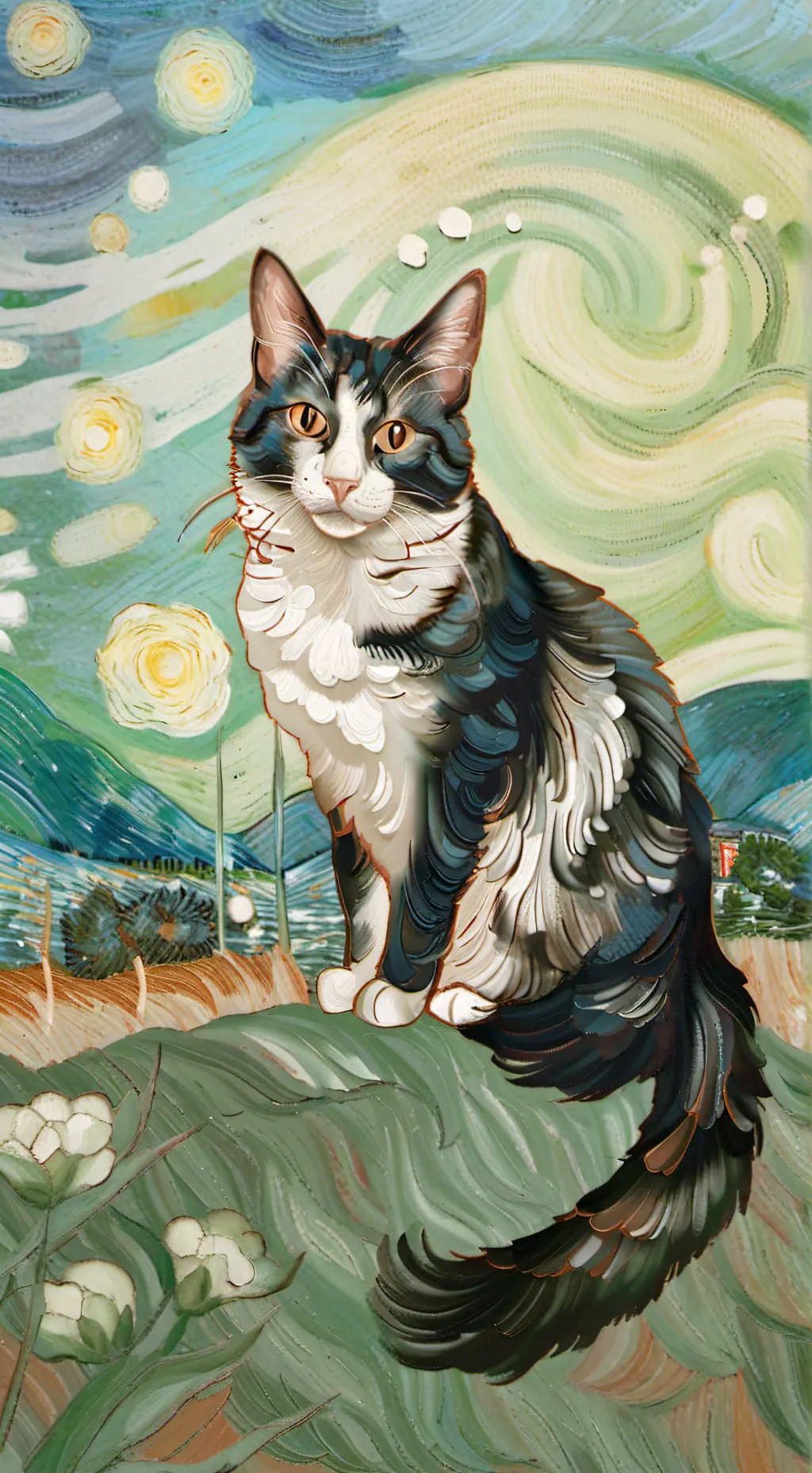 ai character: hungry cat background