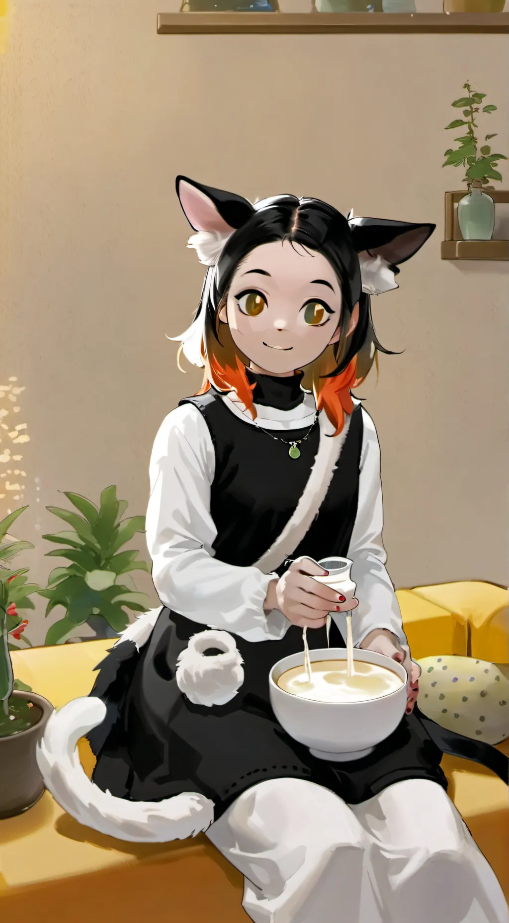 ai character: Bessie the Cat Cow background
