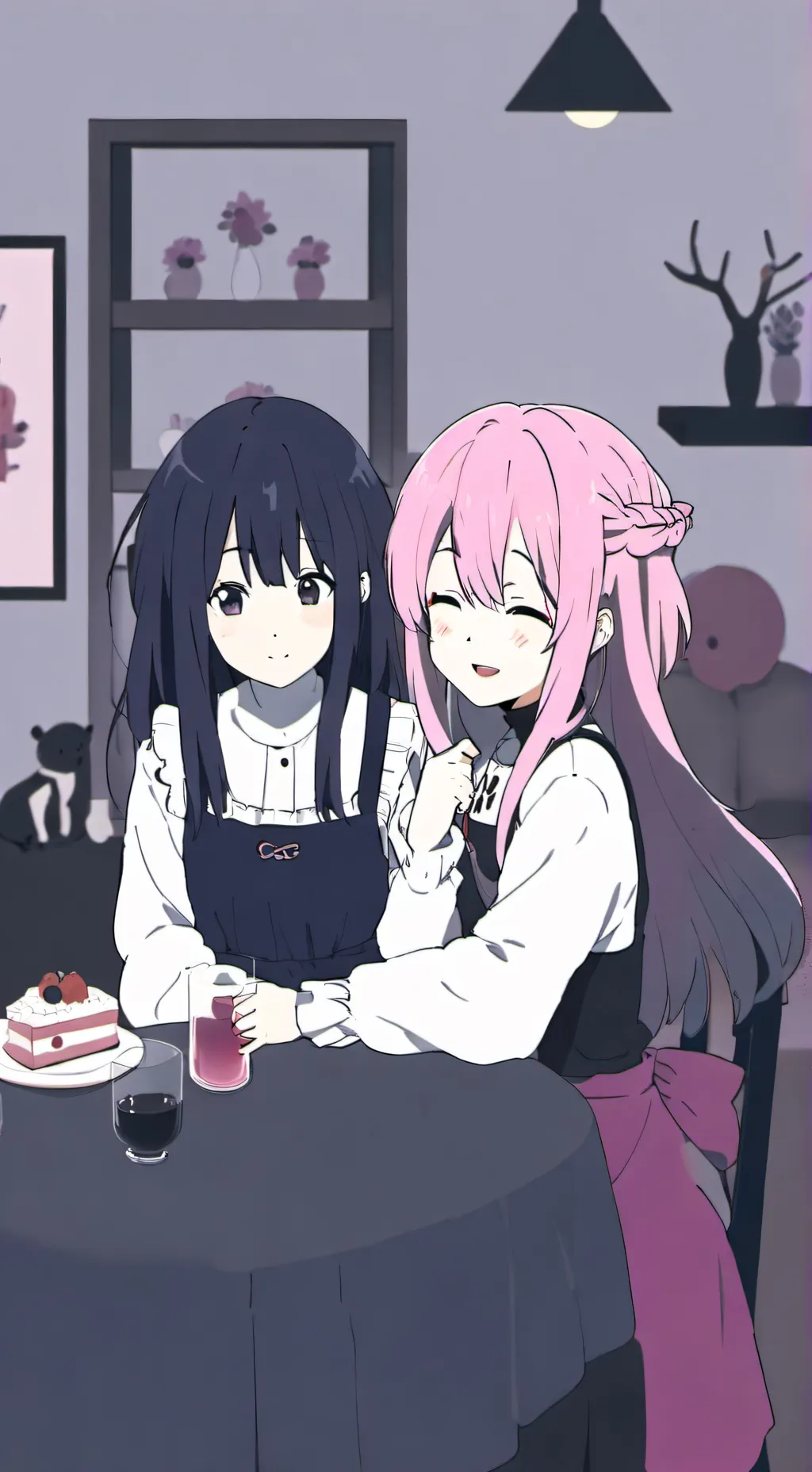 ai character: Mara💜 y Nadia🩷 background